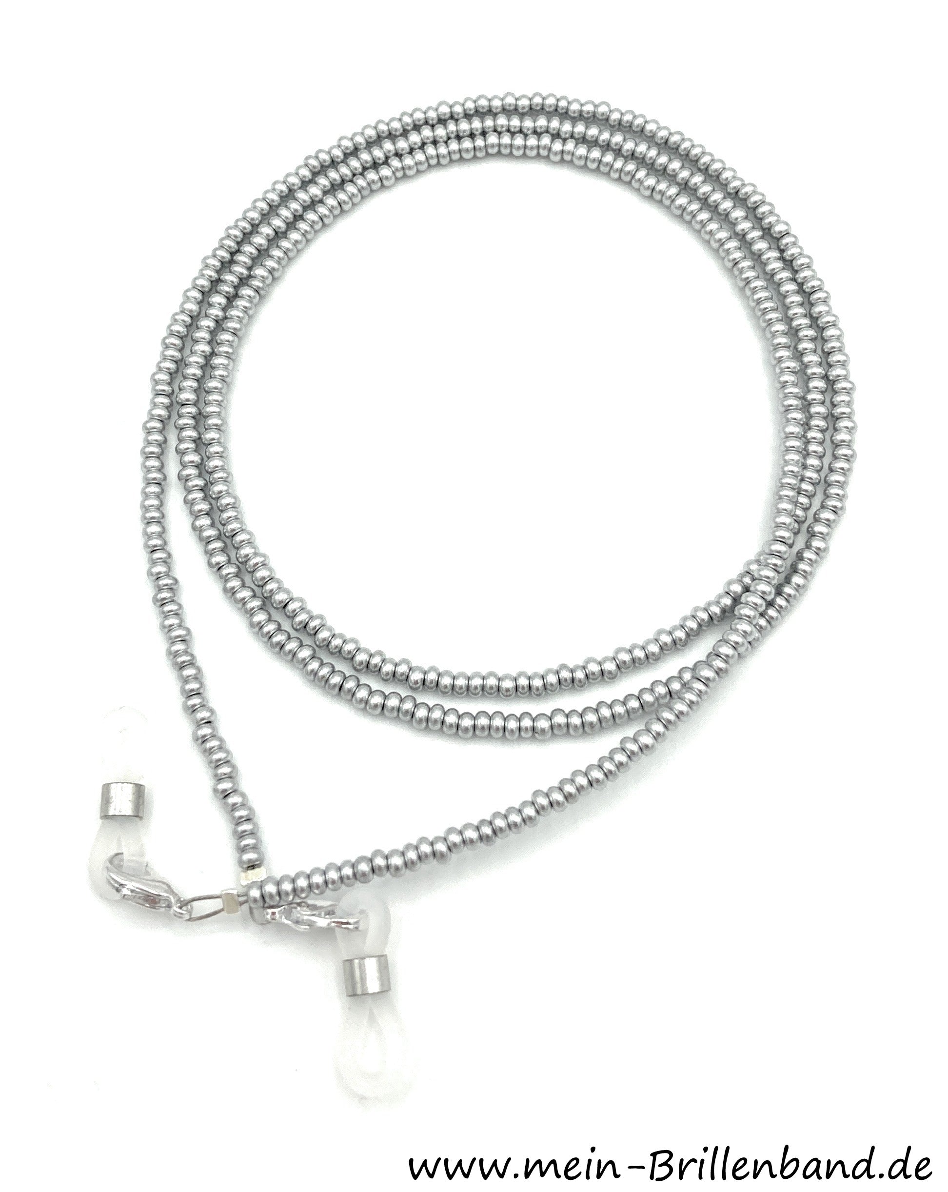 Brillenkette Brillenband "perlmutt silbergrau"