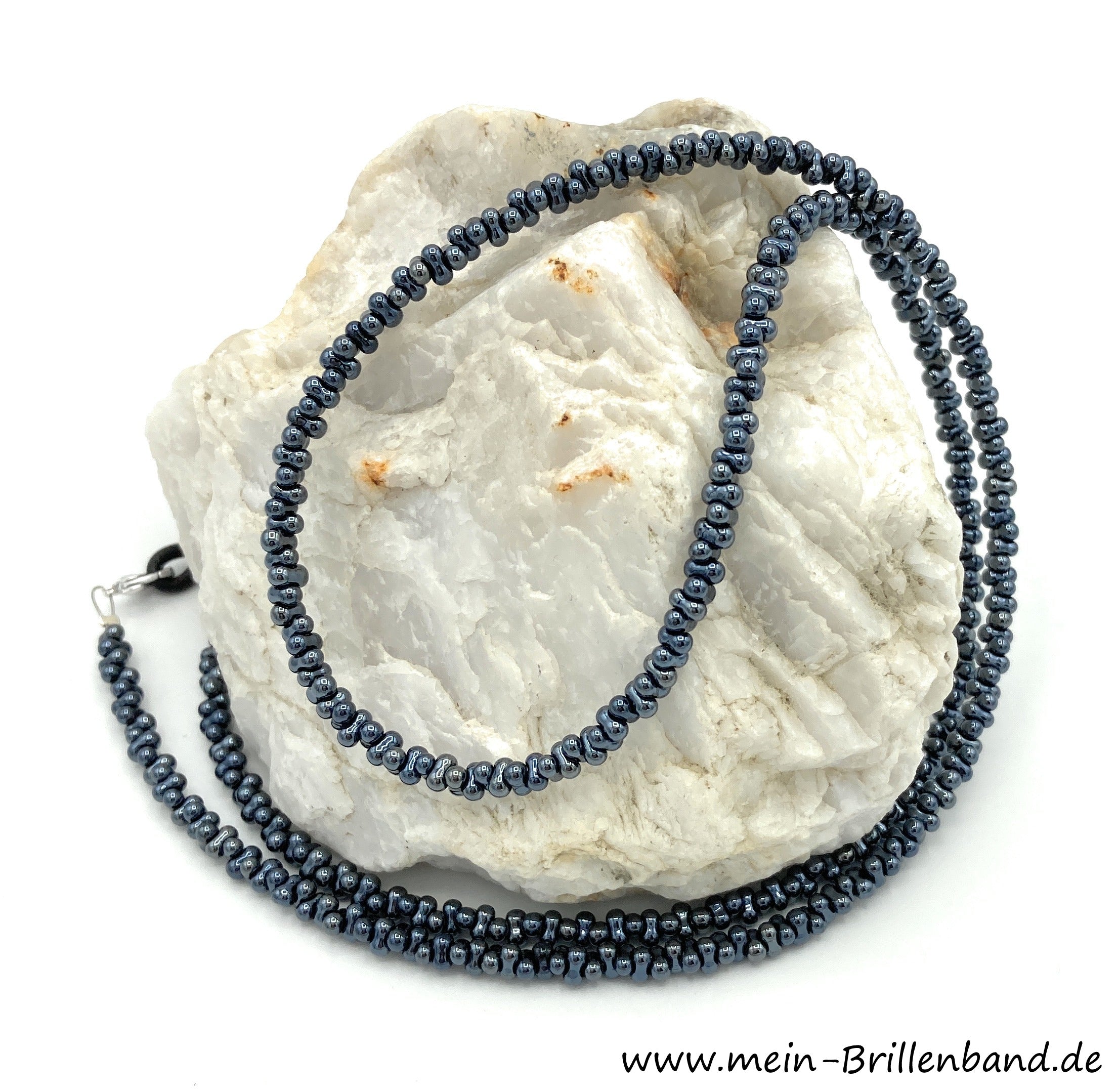 Brillenkette - Brillenband - Farfalle "Perlmutt - Anthrazit"