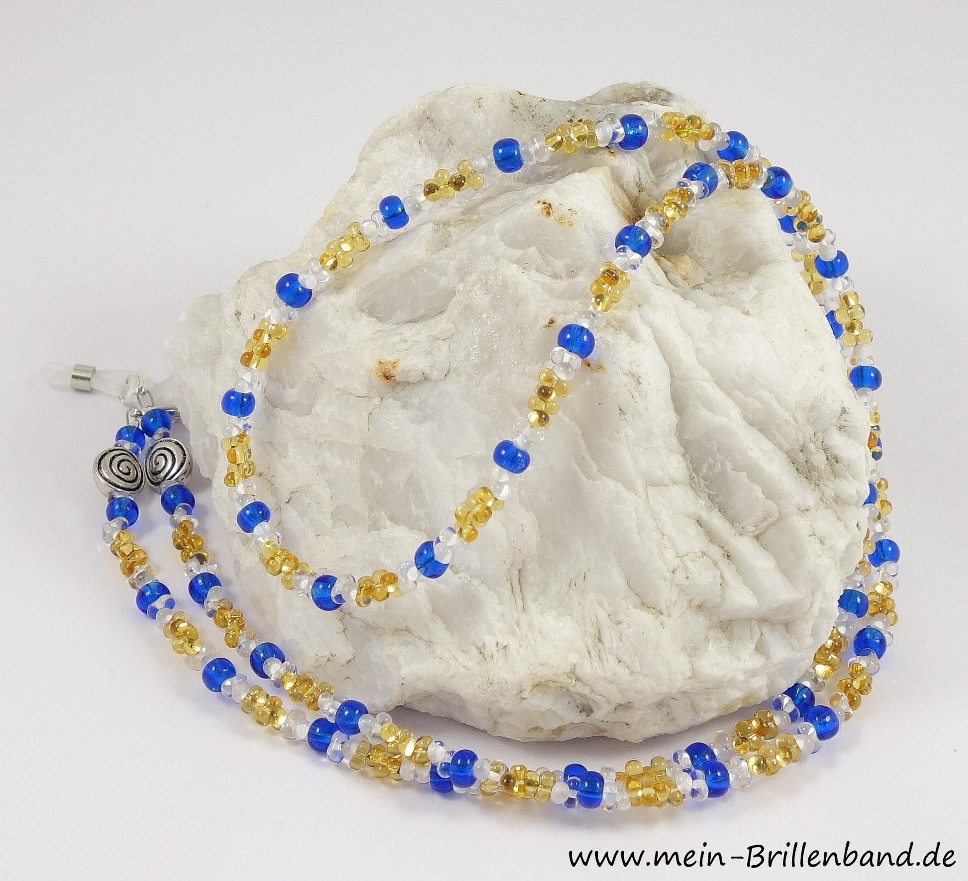 Brillenband "kristall-bernstein-blau"
