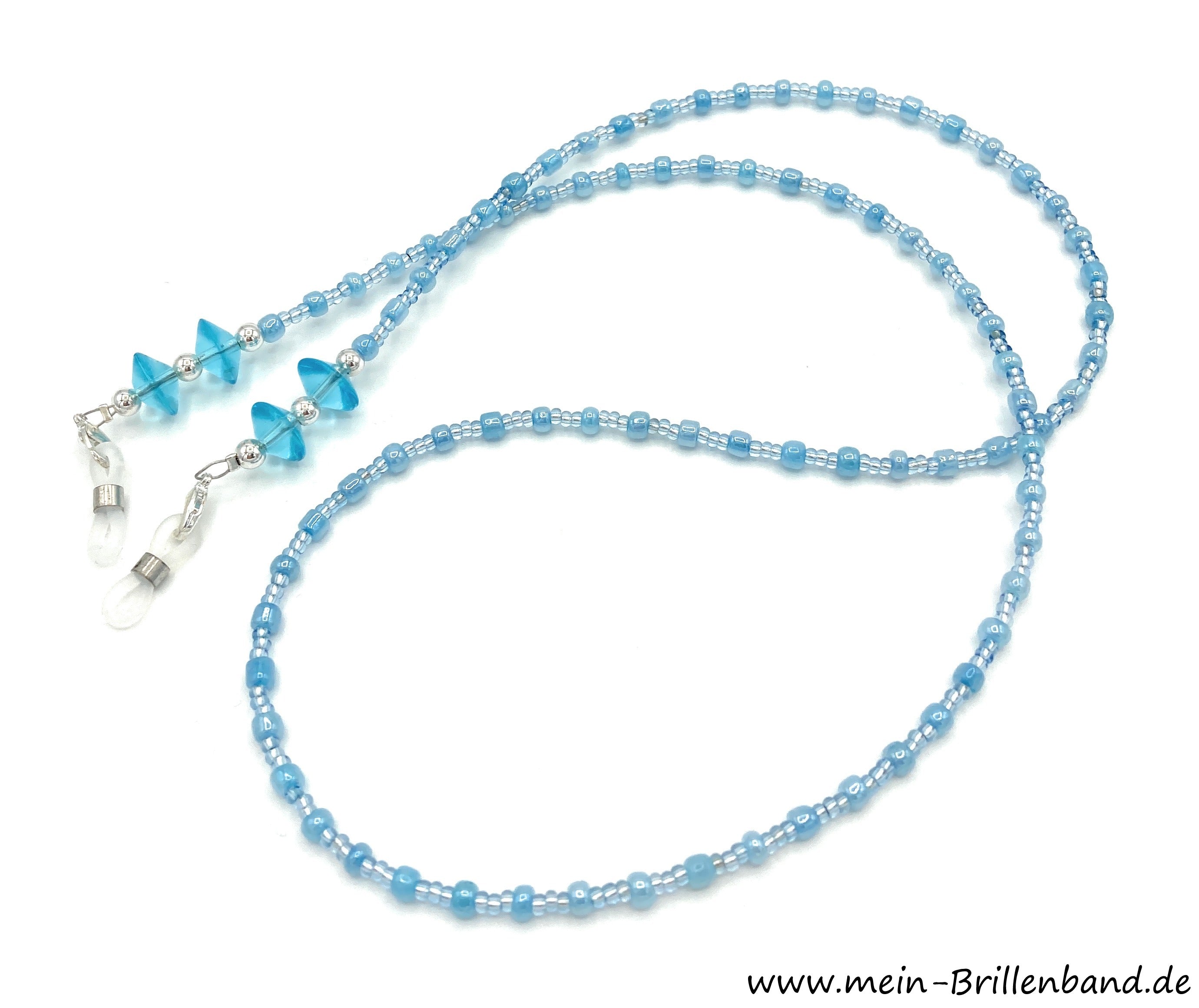 Brillenkette aus Rocailles & Glasperlen – Blau