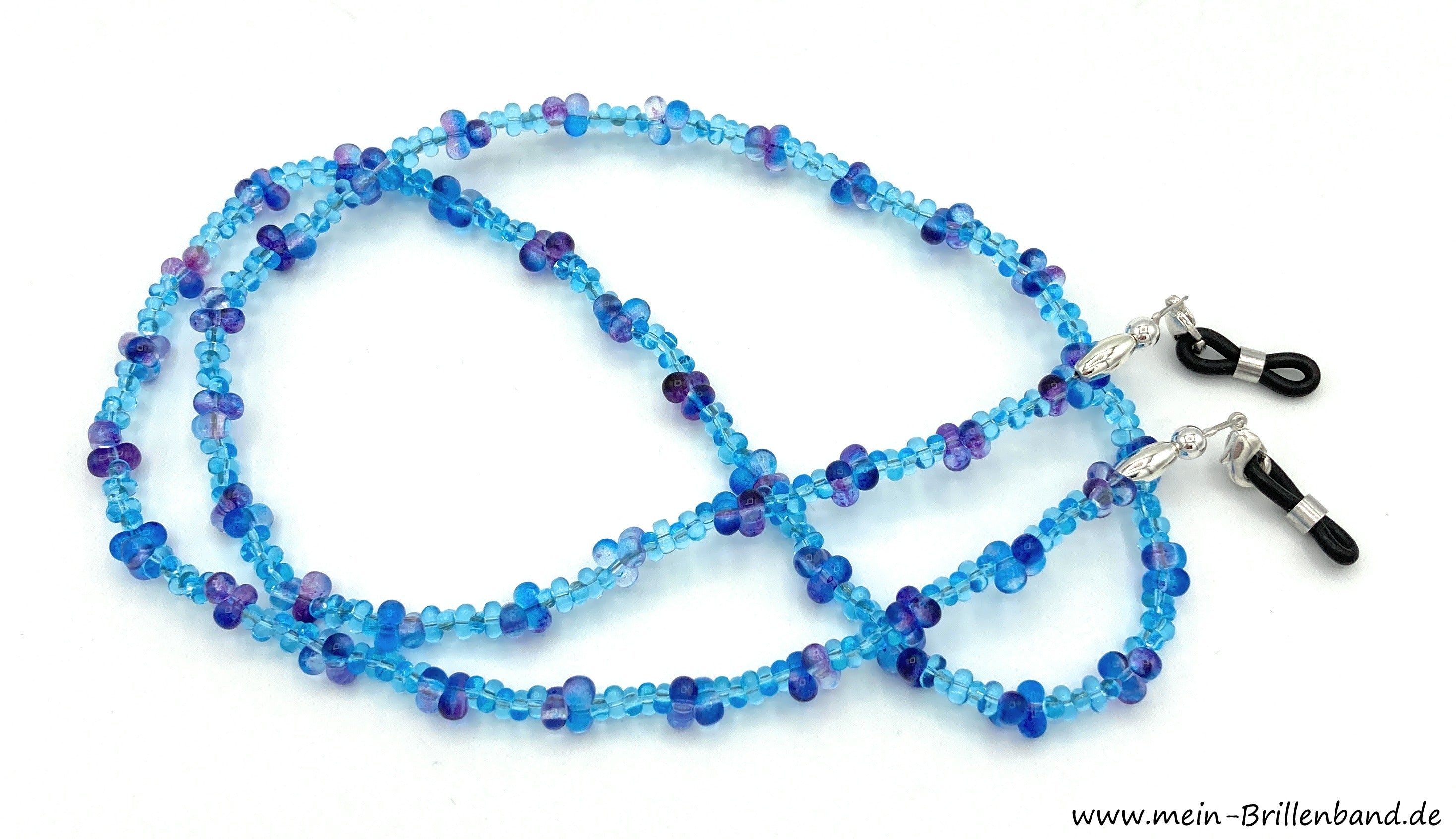 Brillenkette aus Rocailles – Blau