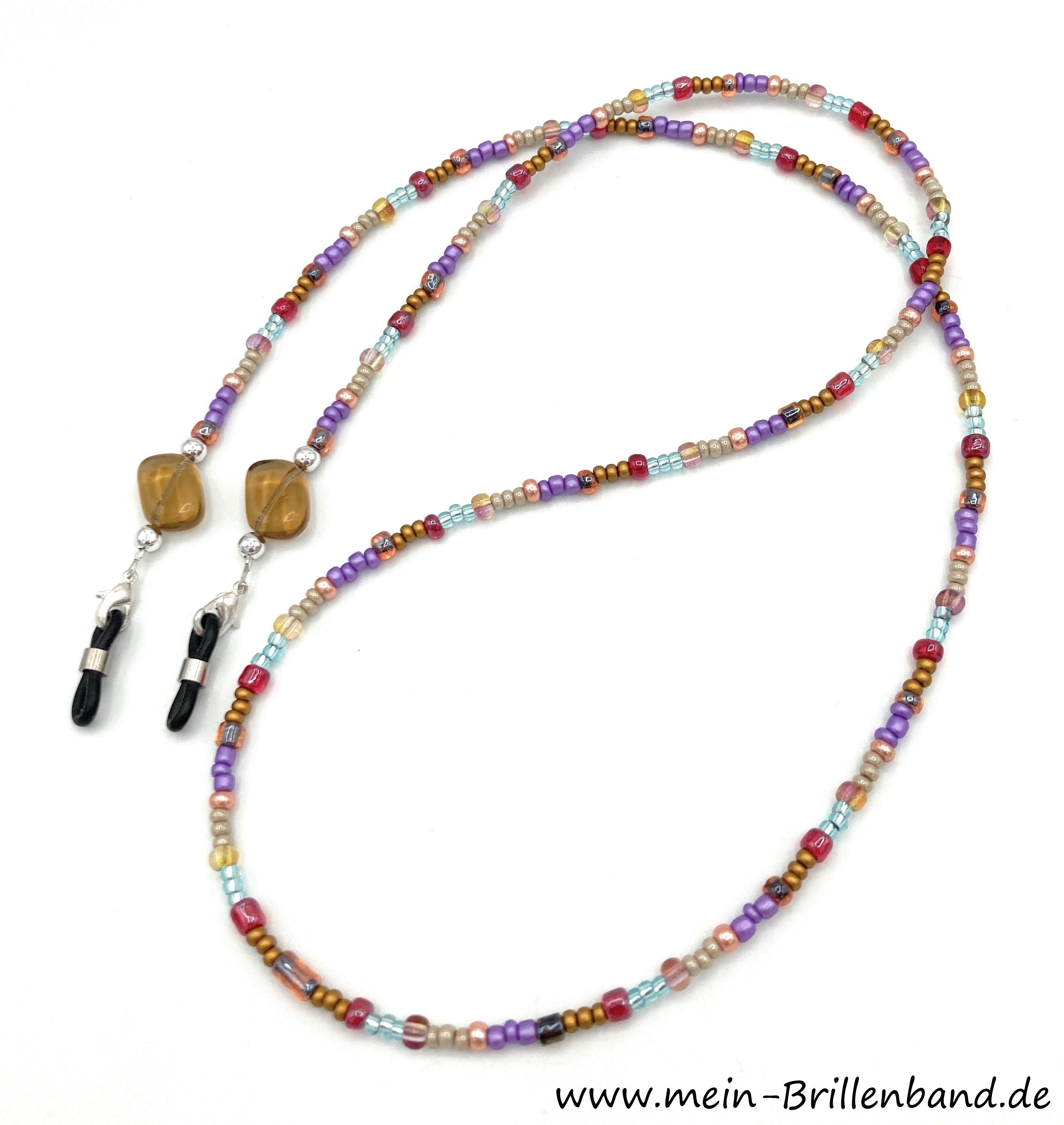 Brillenkette aus Rocailles & Glasperlen – Bunt
