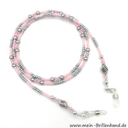 %Brillenkette - Brillenband "rosa-grau"