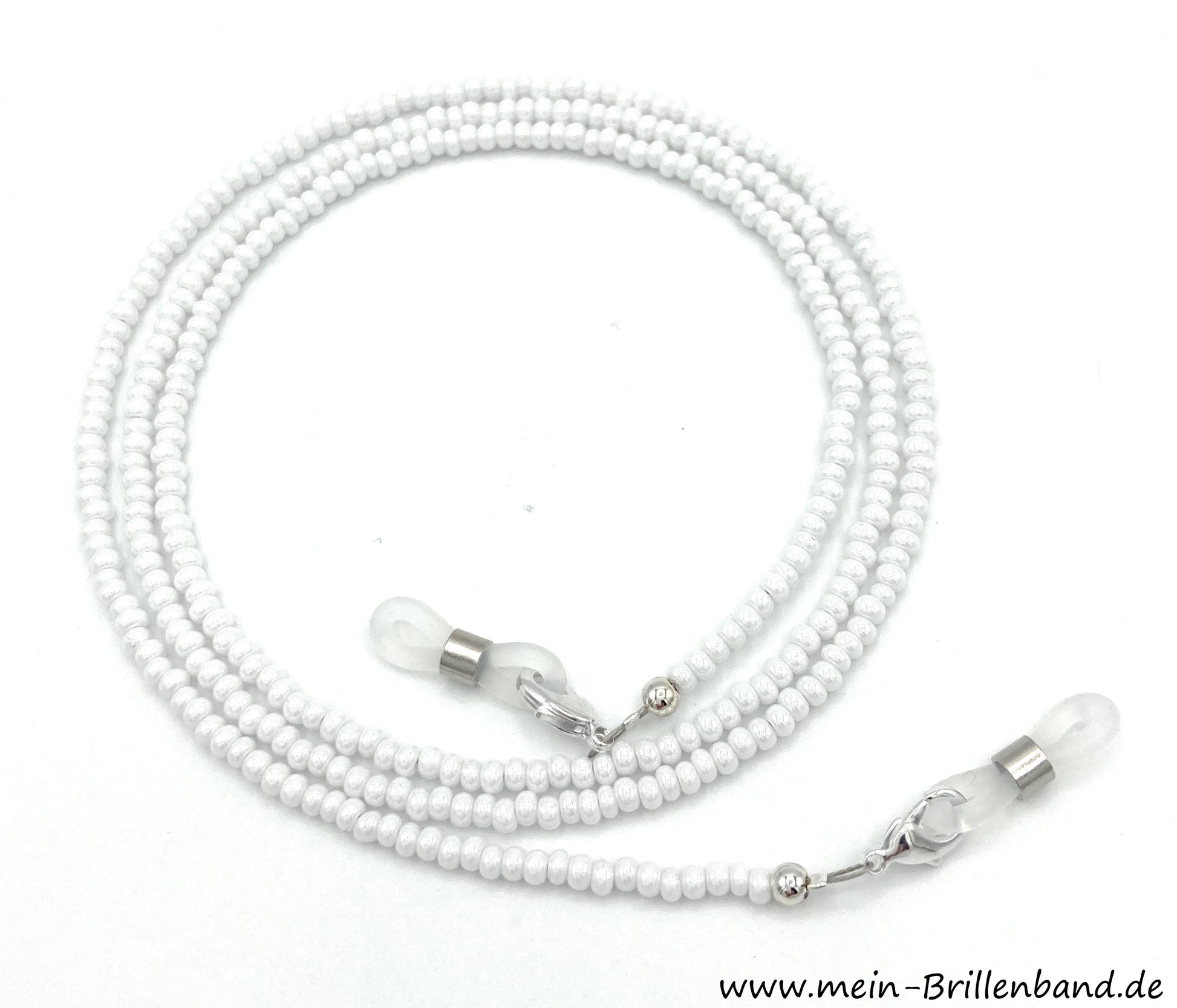 Brillenkette - Brillenband "weiß opak mit Lüster"