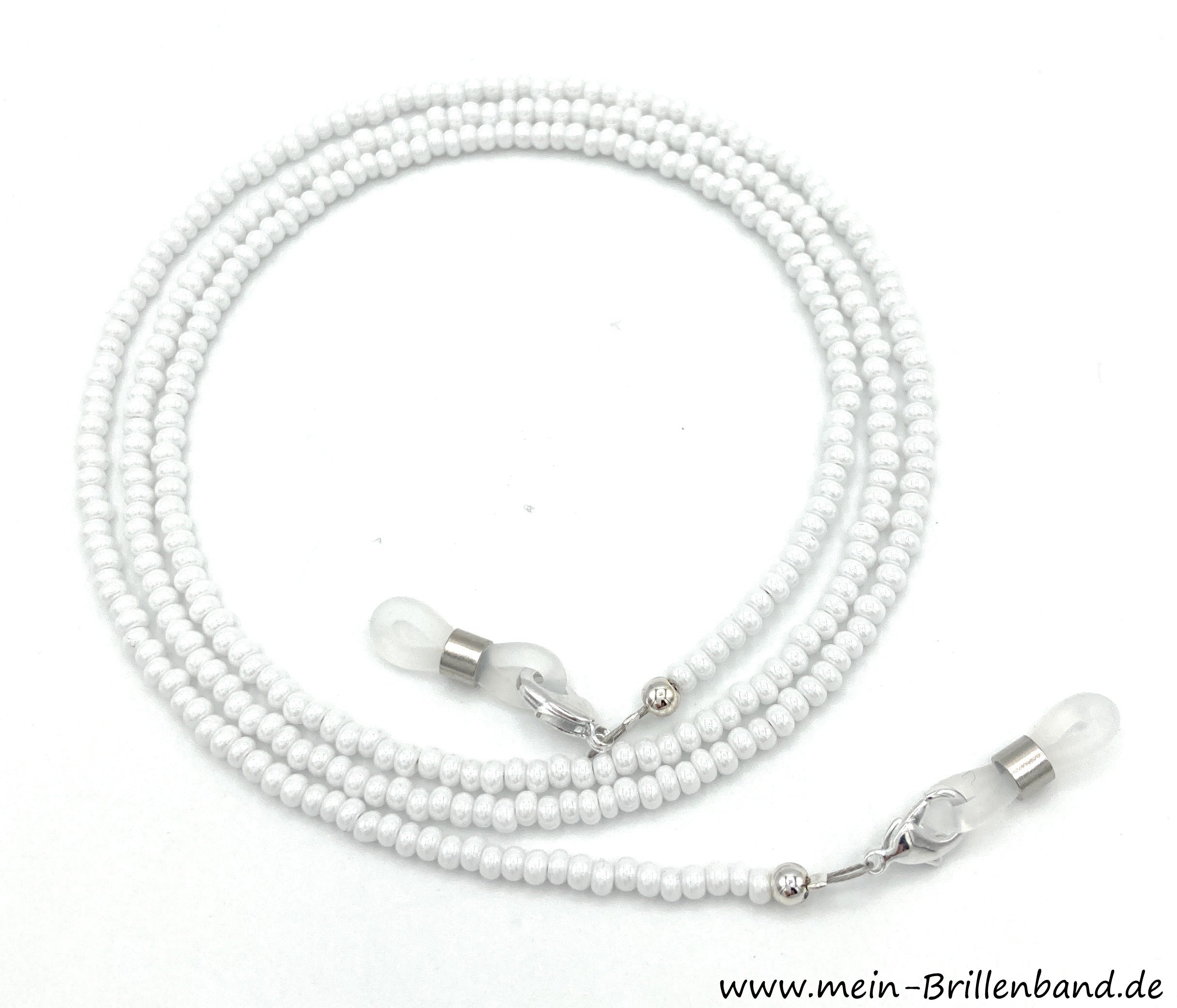 Brillenkette - Brillenband "weiß opak mit Lüster"