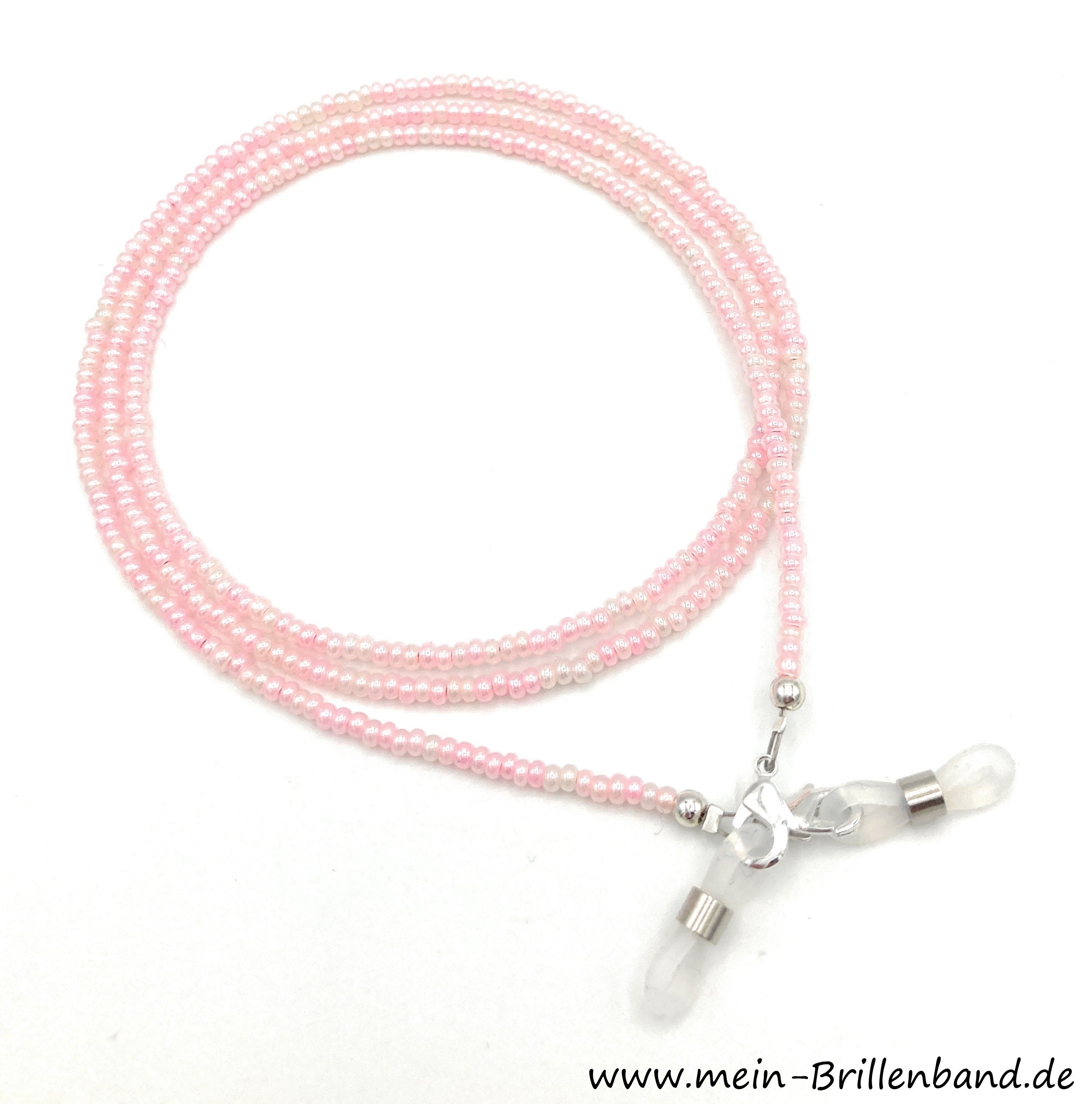 Brillenkette aus Rocailles & Glasperlen – Ceylon Rosé