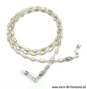 %Brillenkette - Brillenband "beige - kristall"