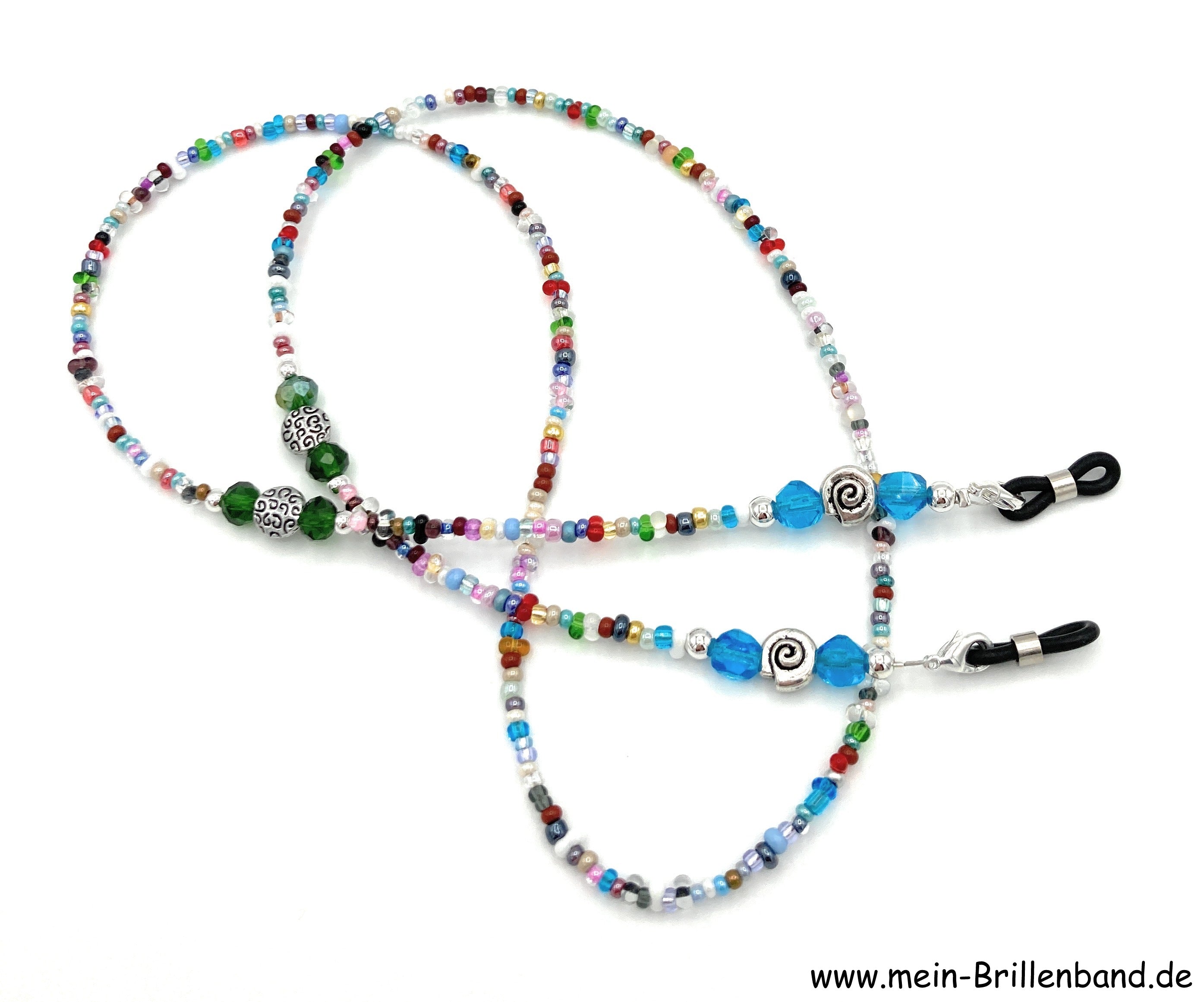 Brillenkette aus Glasschliffperlen & Rocailles – Bunt