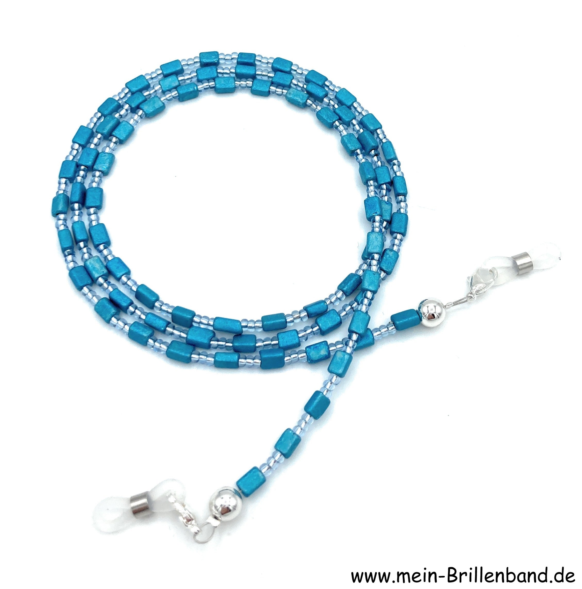 Brillenkette aus Rocailles – Blau