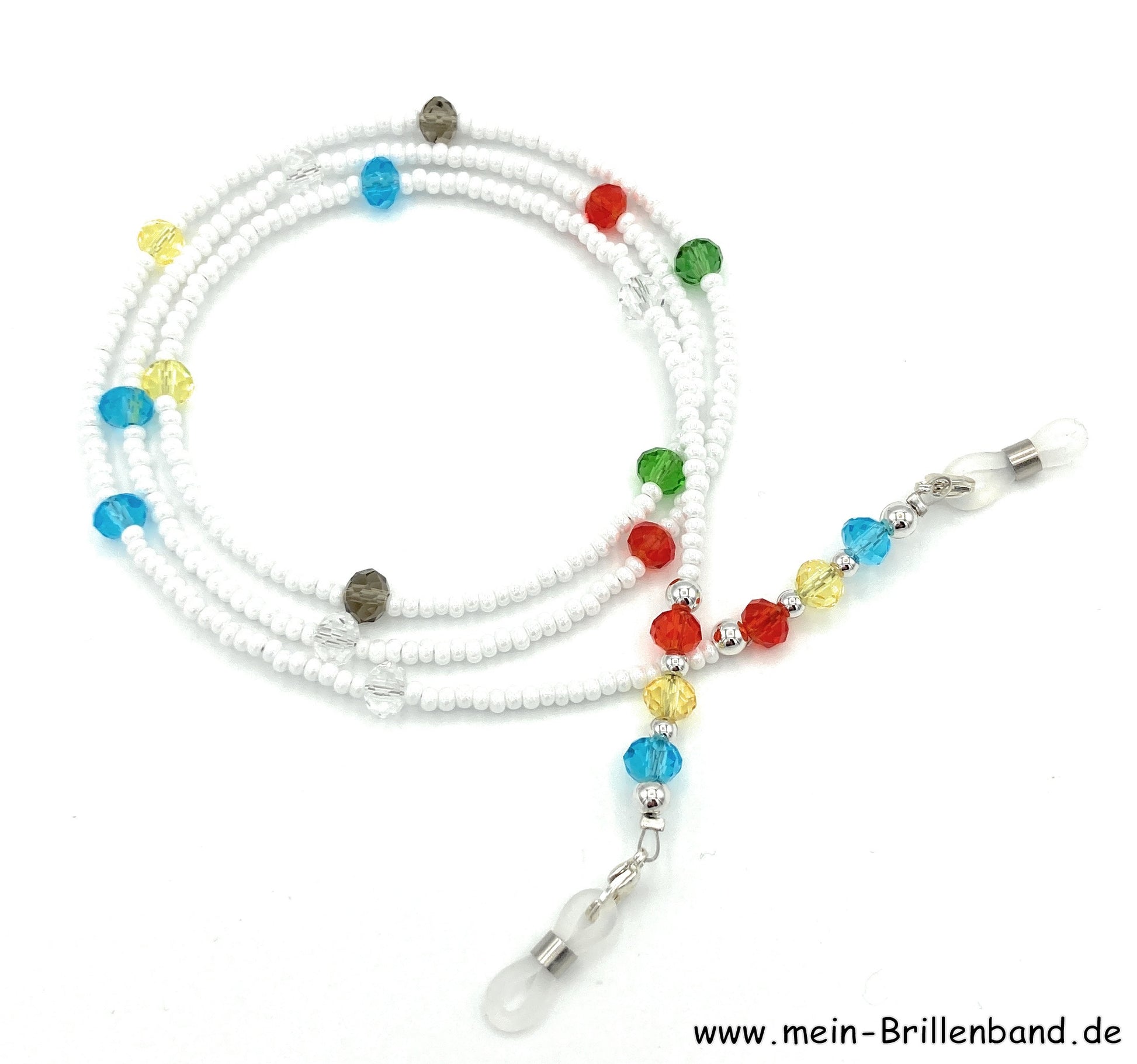 %Brillenkette - Brillenband "weiß - bunt"