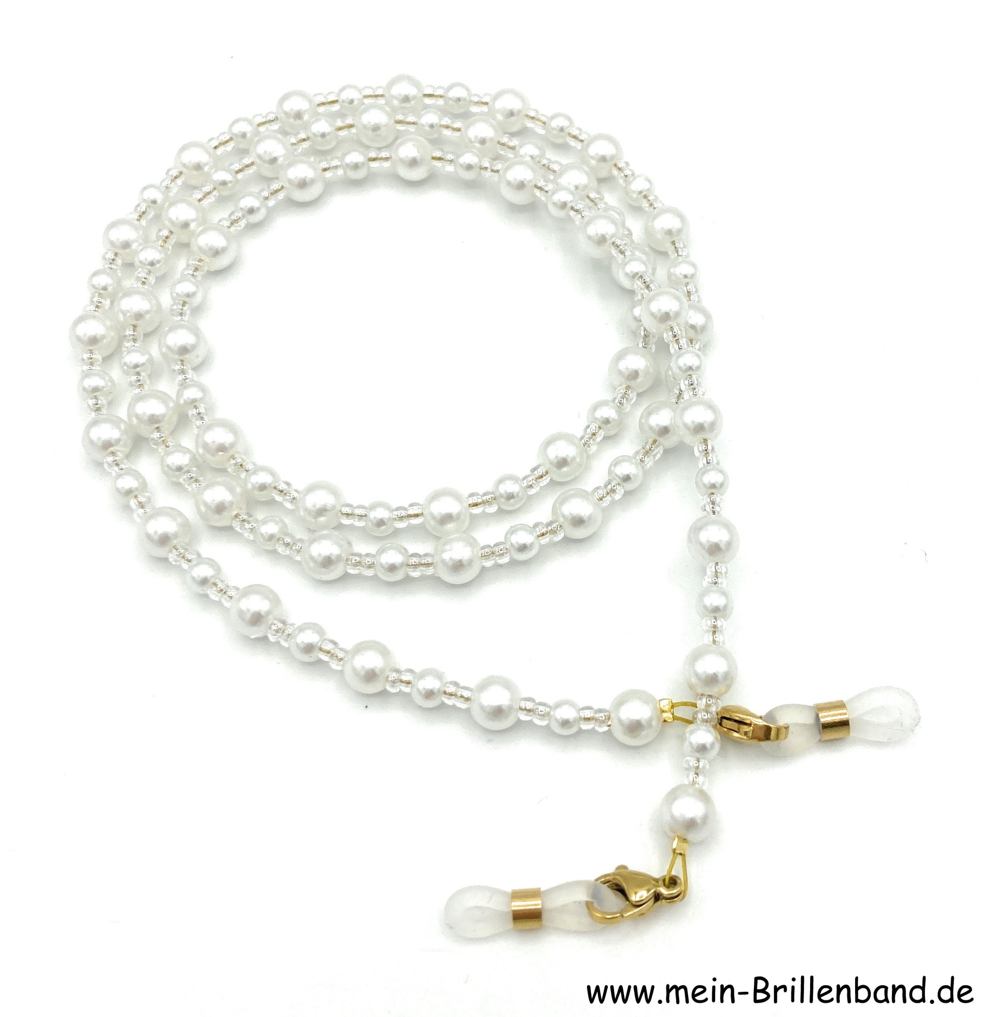 %Brillenkette - Brillenband "weiss - kristall"