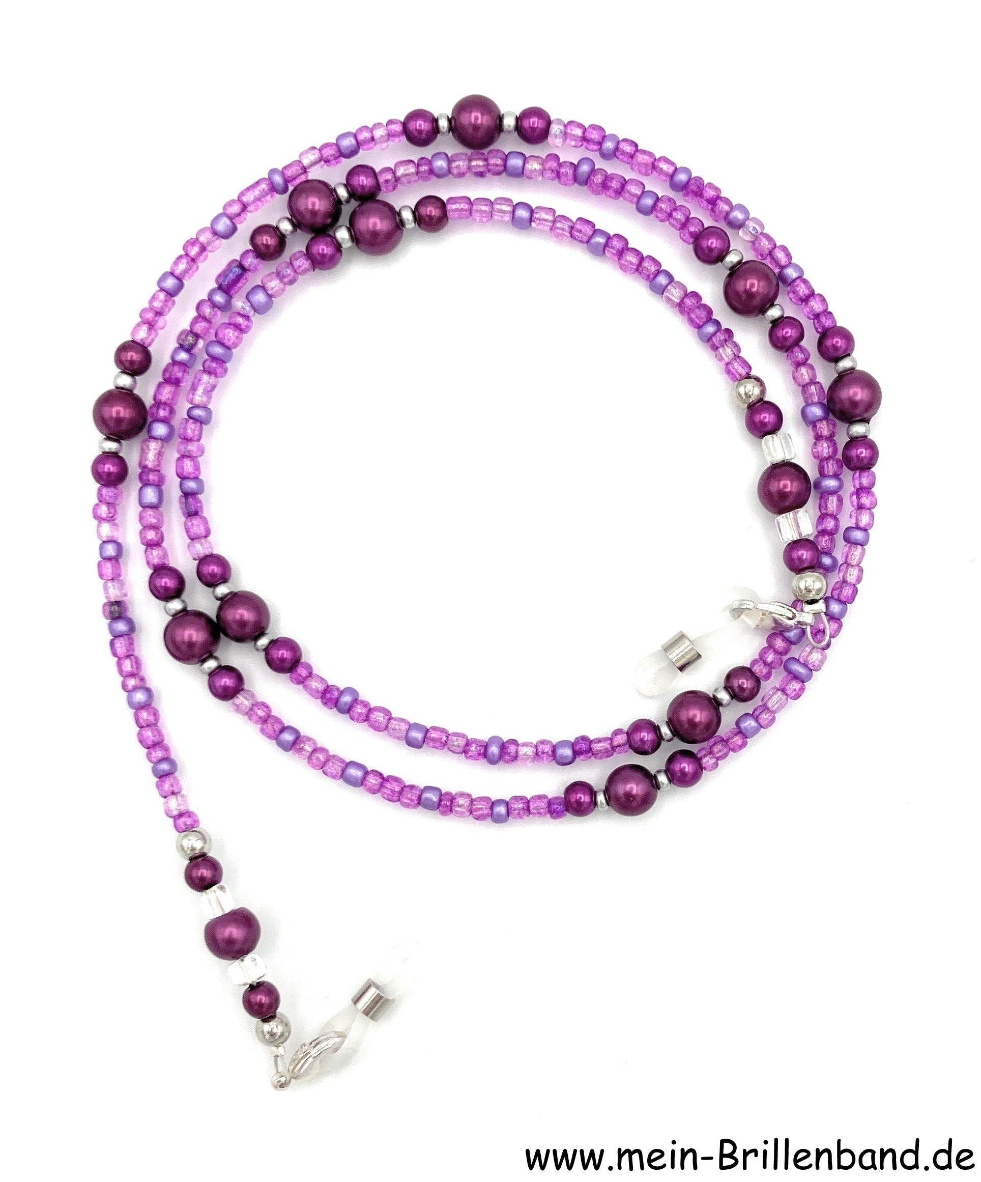 Brillenkette aus Glasperlen – Lila