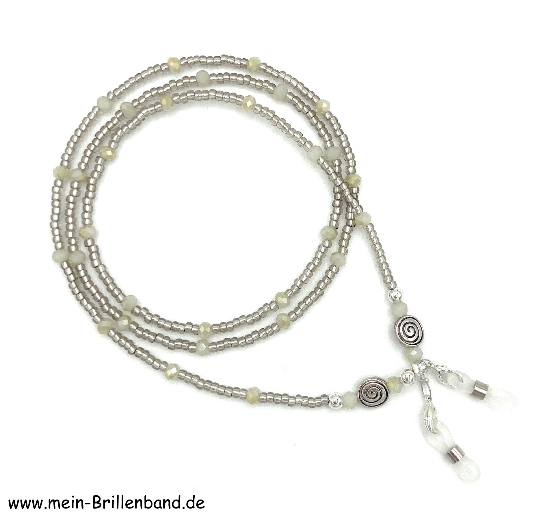 %Brillenkette - Brillenband "silbergrau"
