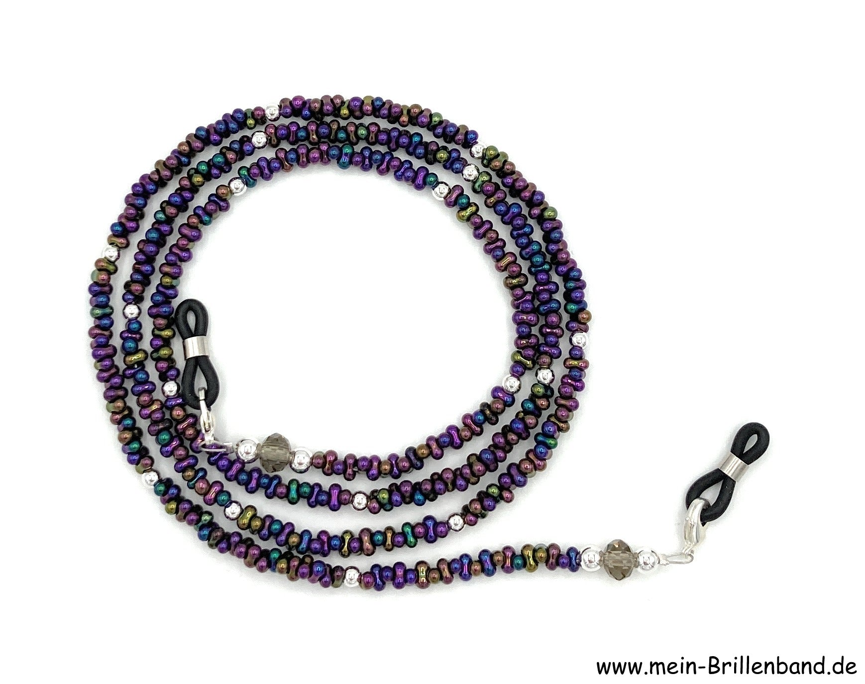 Brillenkette aus Schmetterlingsperlen – Lila