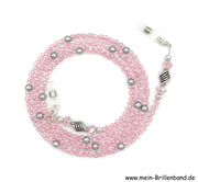 %Brillenkette - Brillenband "kristall rose - silber"