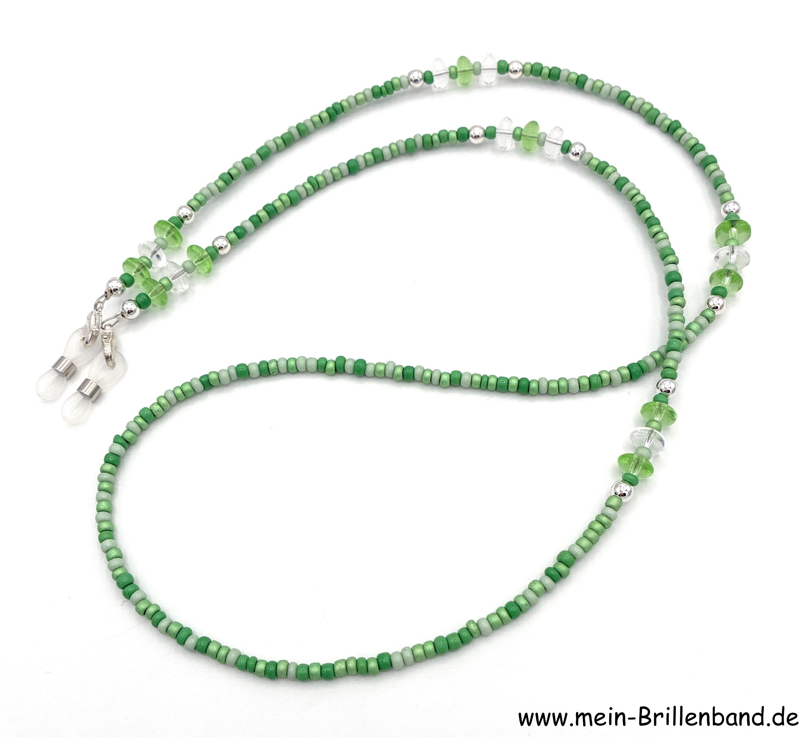 Brillenkette aus Rocailles & Glasperlen – Grün