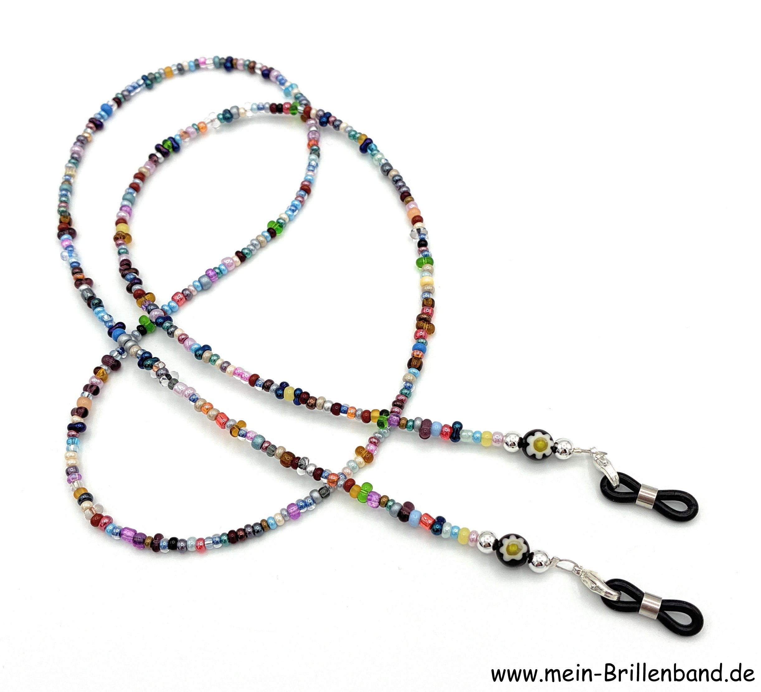 Brillenkette aus Rocailles & Glasperlen – Mehrfarbig
