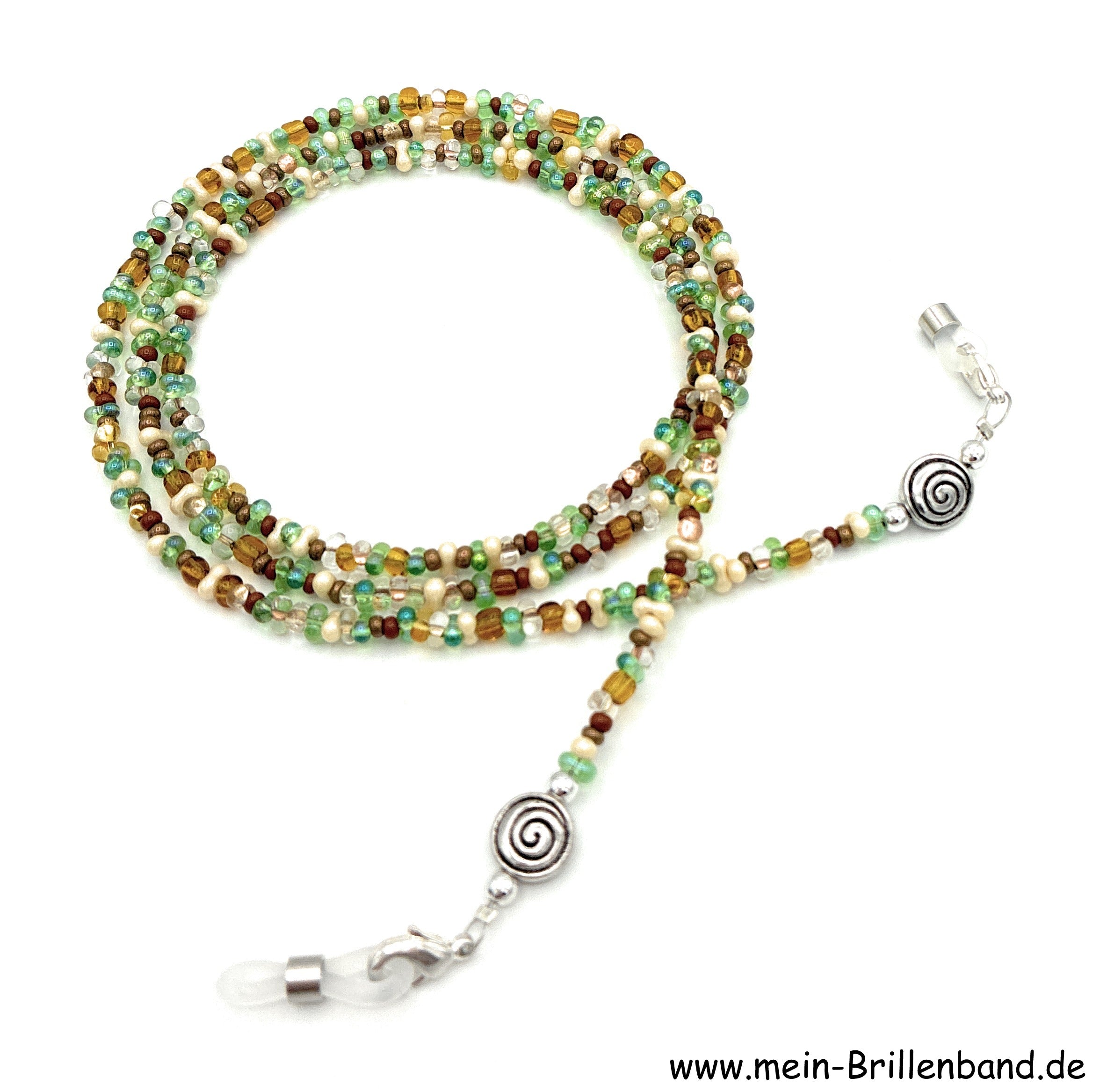 Brillenkette aus Rocailles & Metallperlen – Mehrfarbig