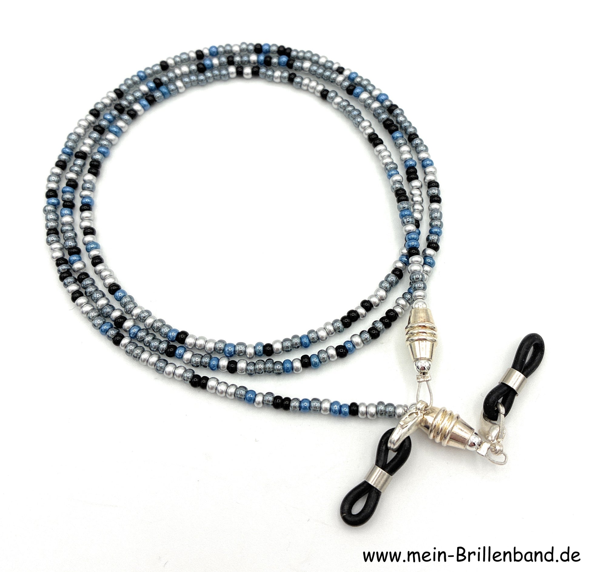 Brillenkette - Brillenband "schwarz-grau-blau"