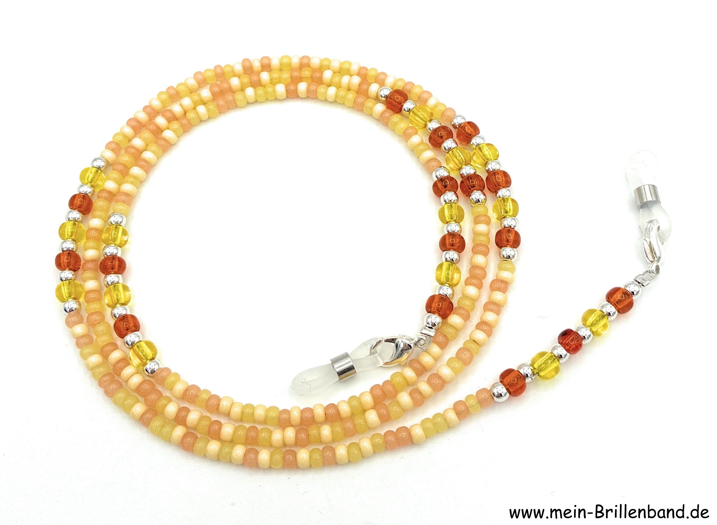 Brillenkette aus Rocailles & Glasperlen – Gelb