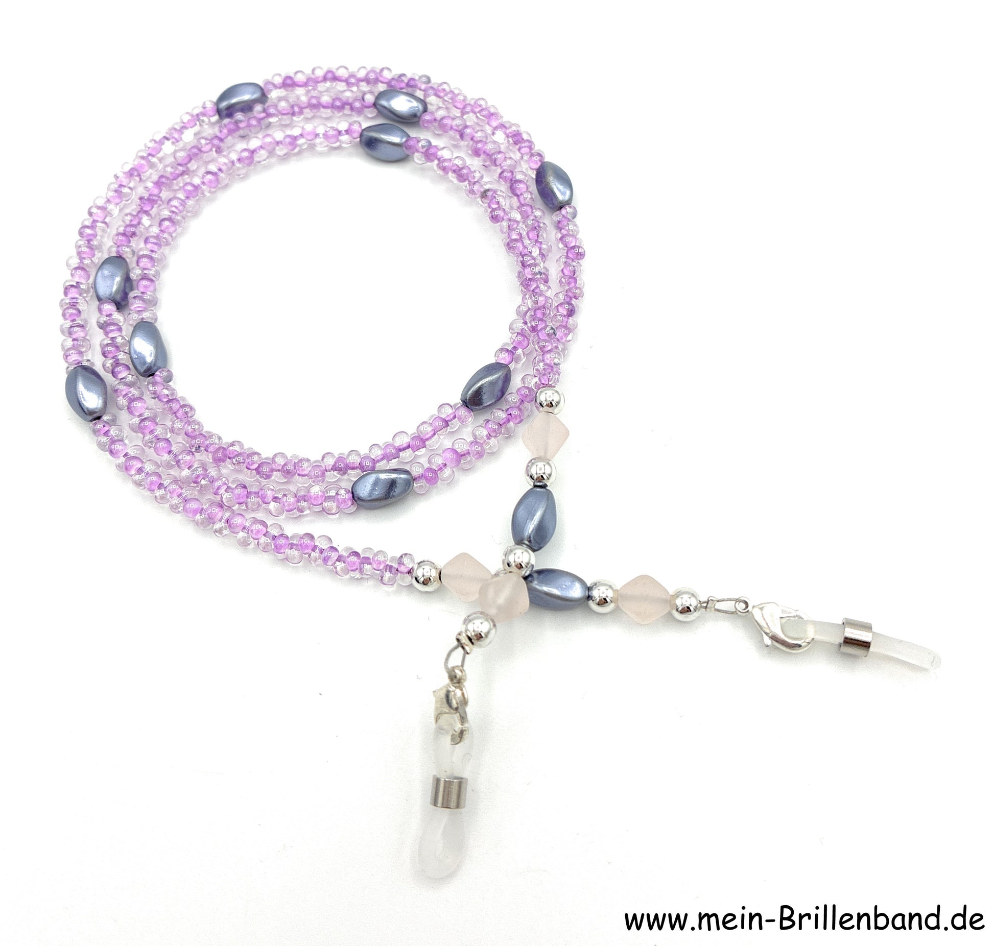 %Brillenkette - Brillenband "flieder - anthrazit"