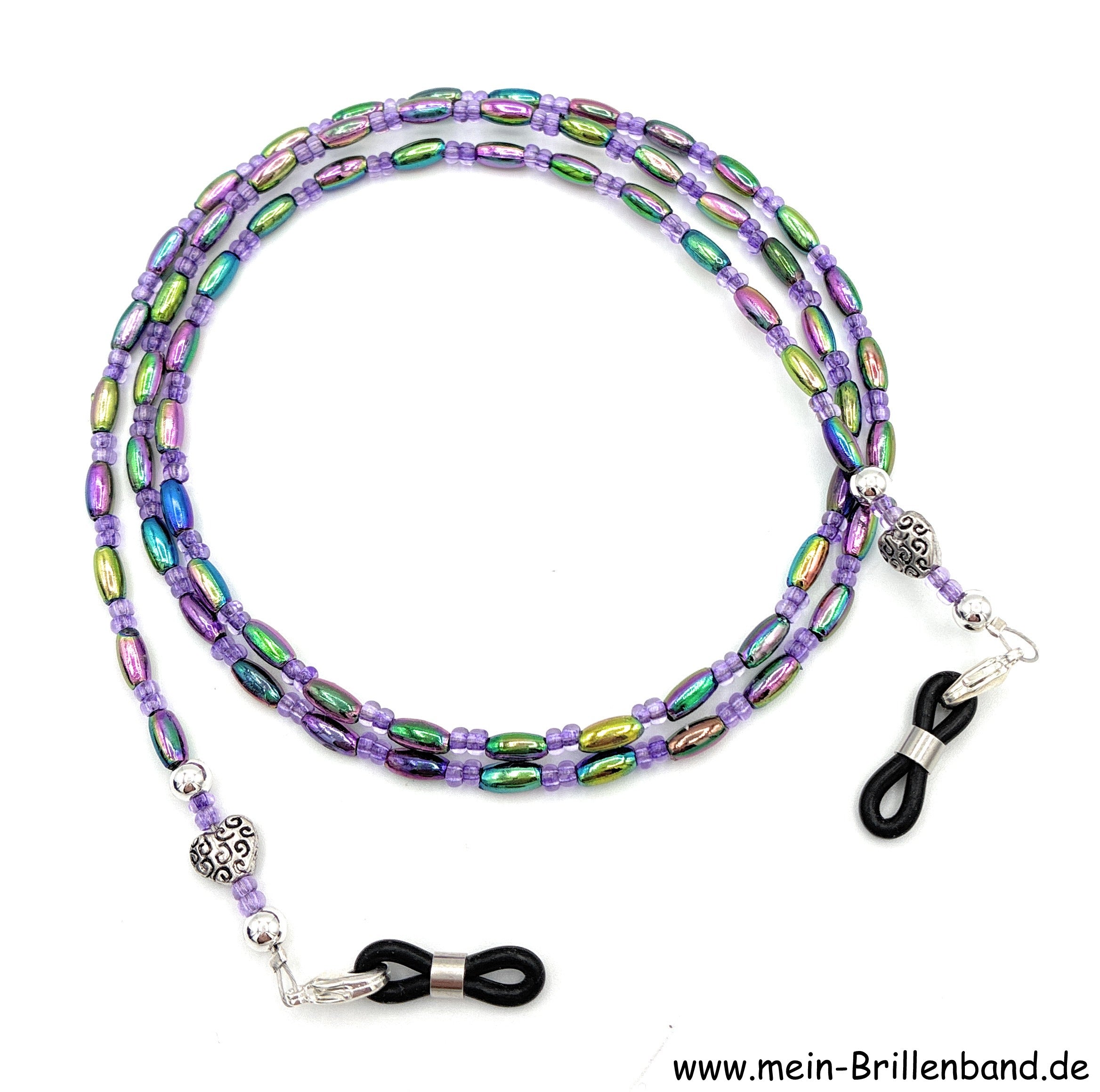 %Brillenkette - Brillenband "lila irisierend"