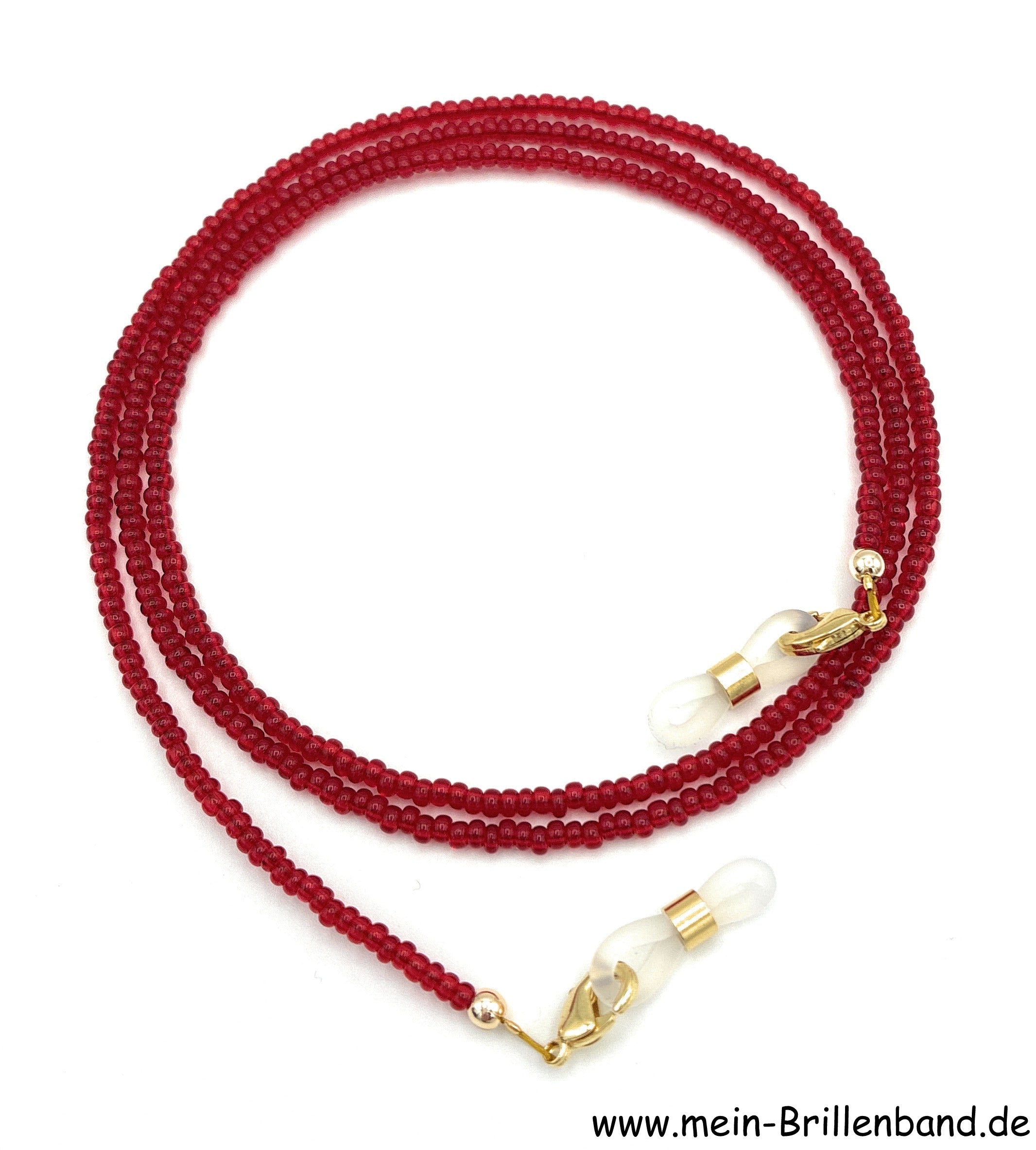 Brillenkette aus Rocailles & Glasperlen – Rot