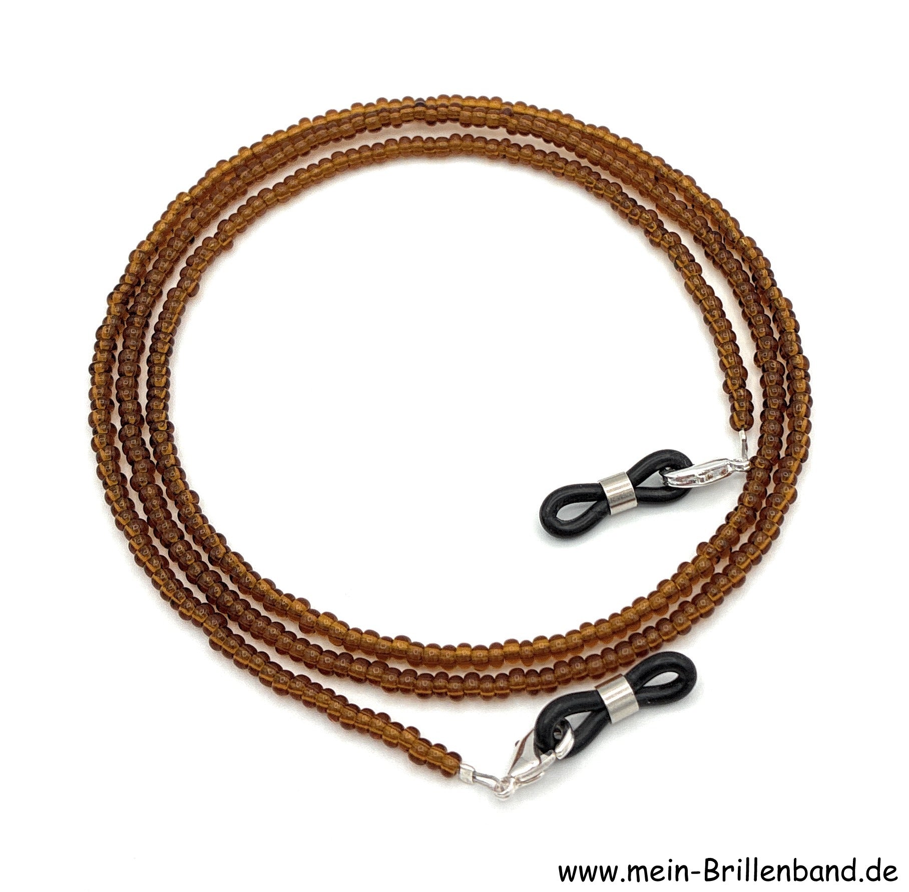 Brillenkette aus Rocailles & Glasperlen – Rehbraun