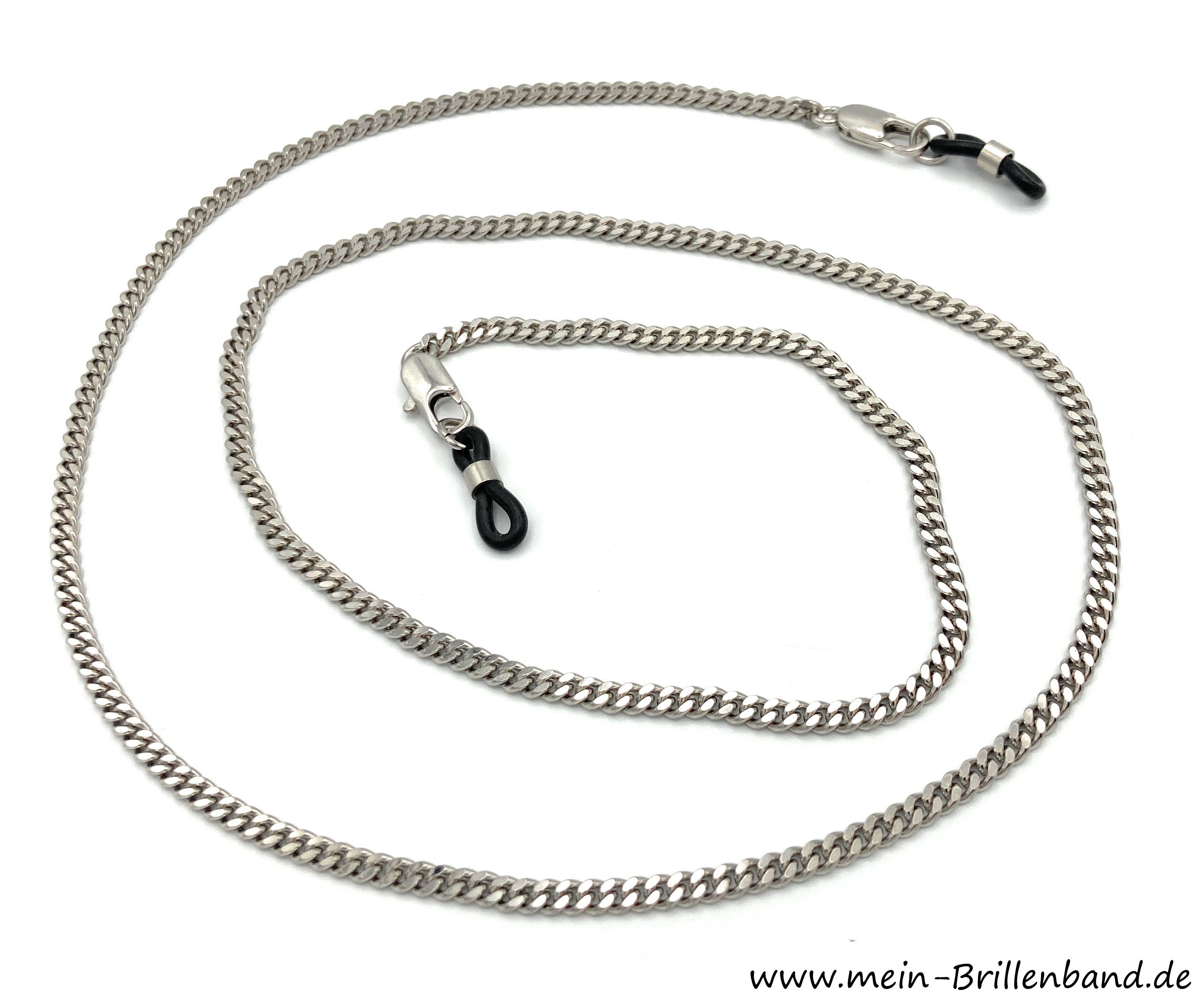 Palladinierte Brillenkette – Silberfarben – Modell BS-27w