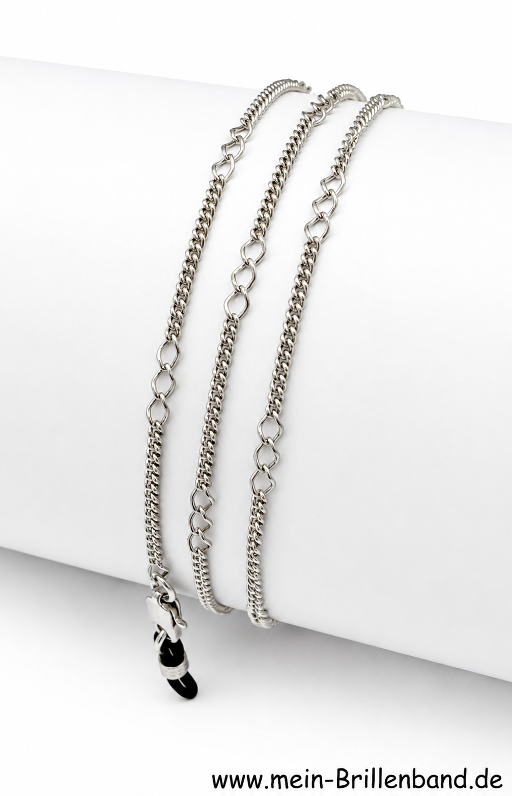 Palladinierte Brillenkette – Silberfarben