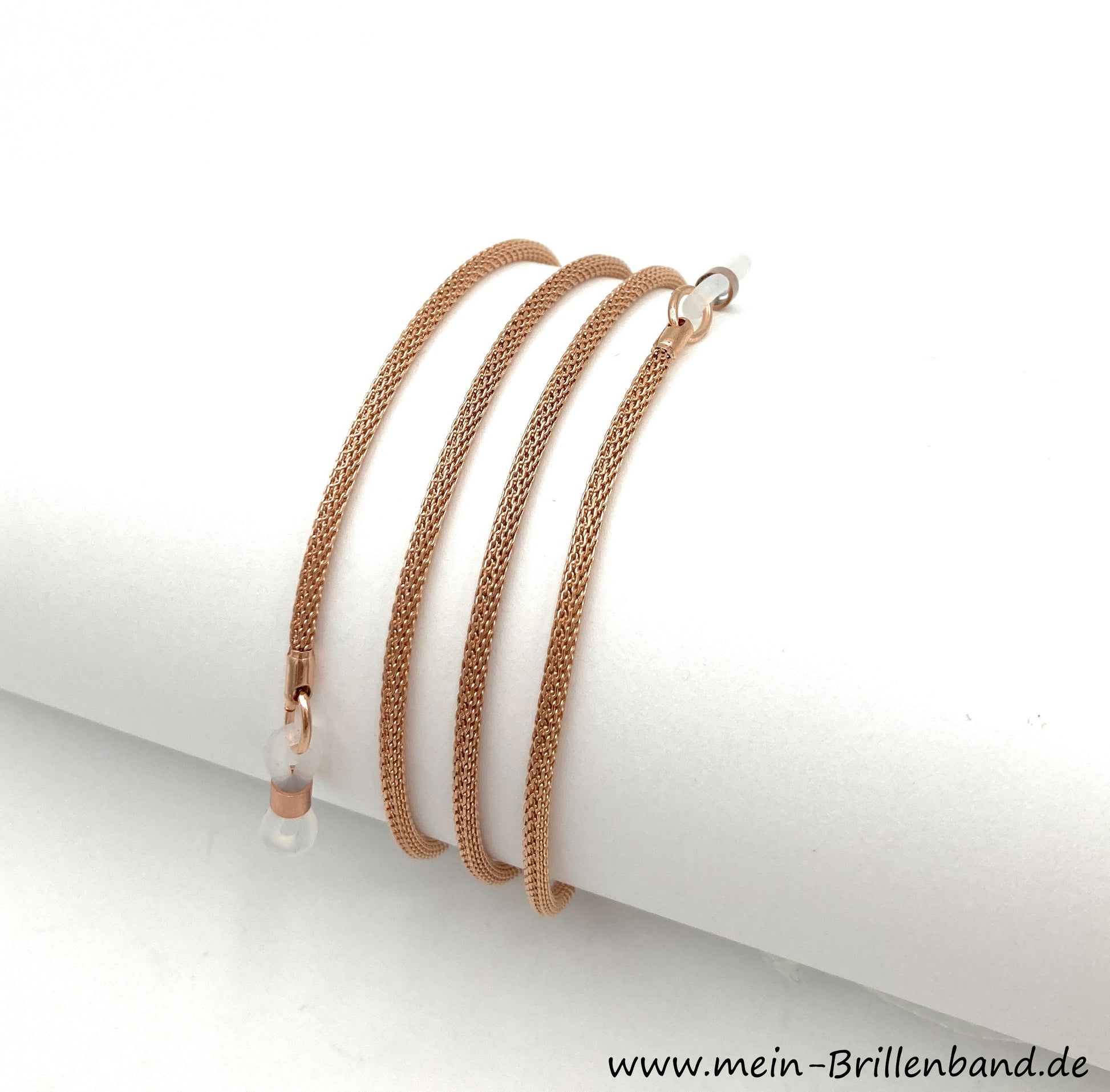Brillenkette - Brillenband Milanese rose vergoldet