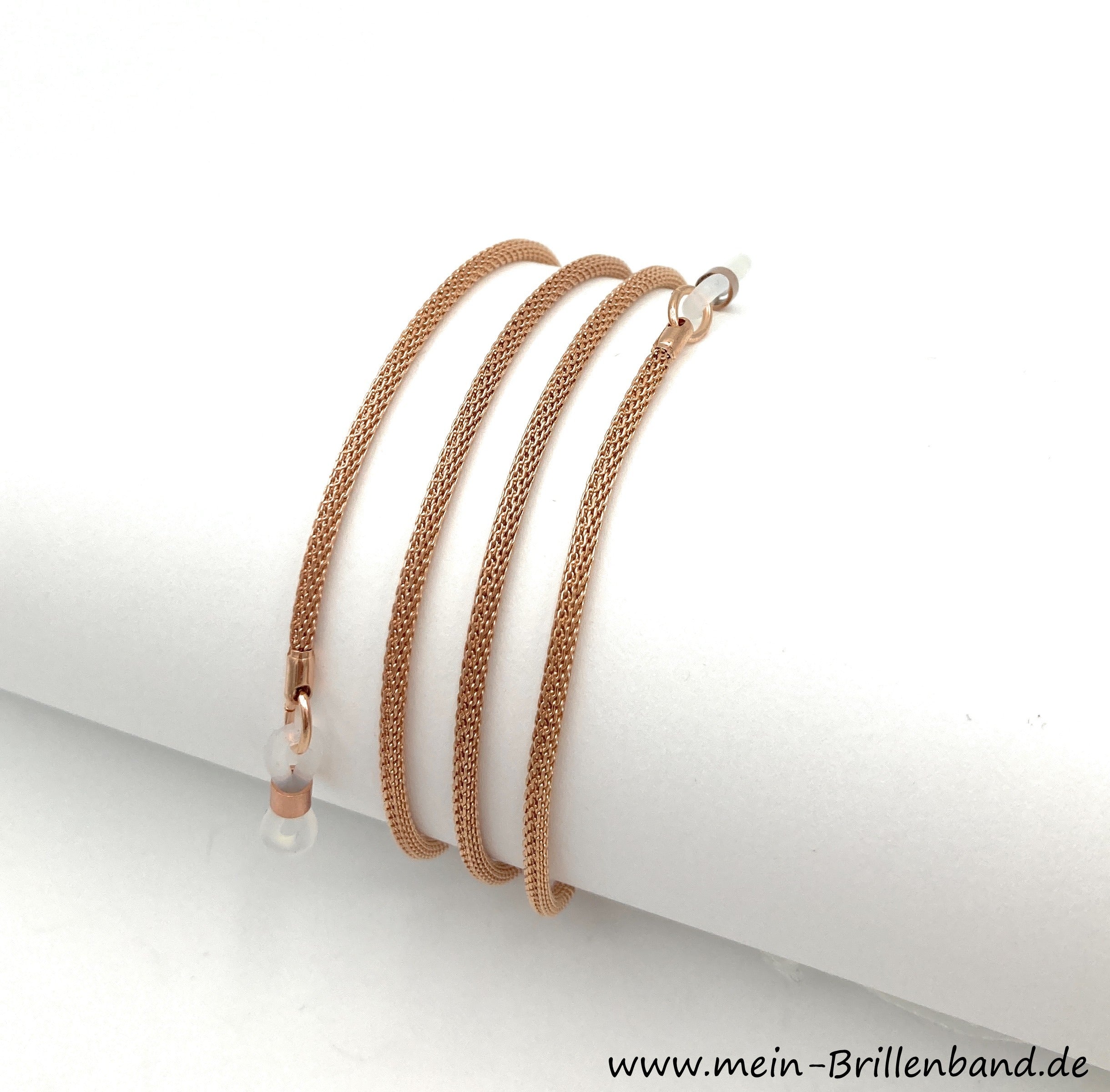 Brillenkette - Brillenband Milanese rose vergoldet