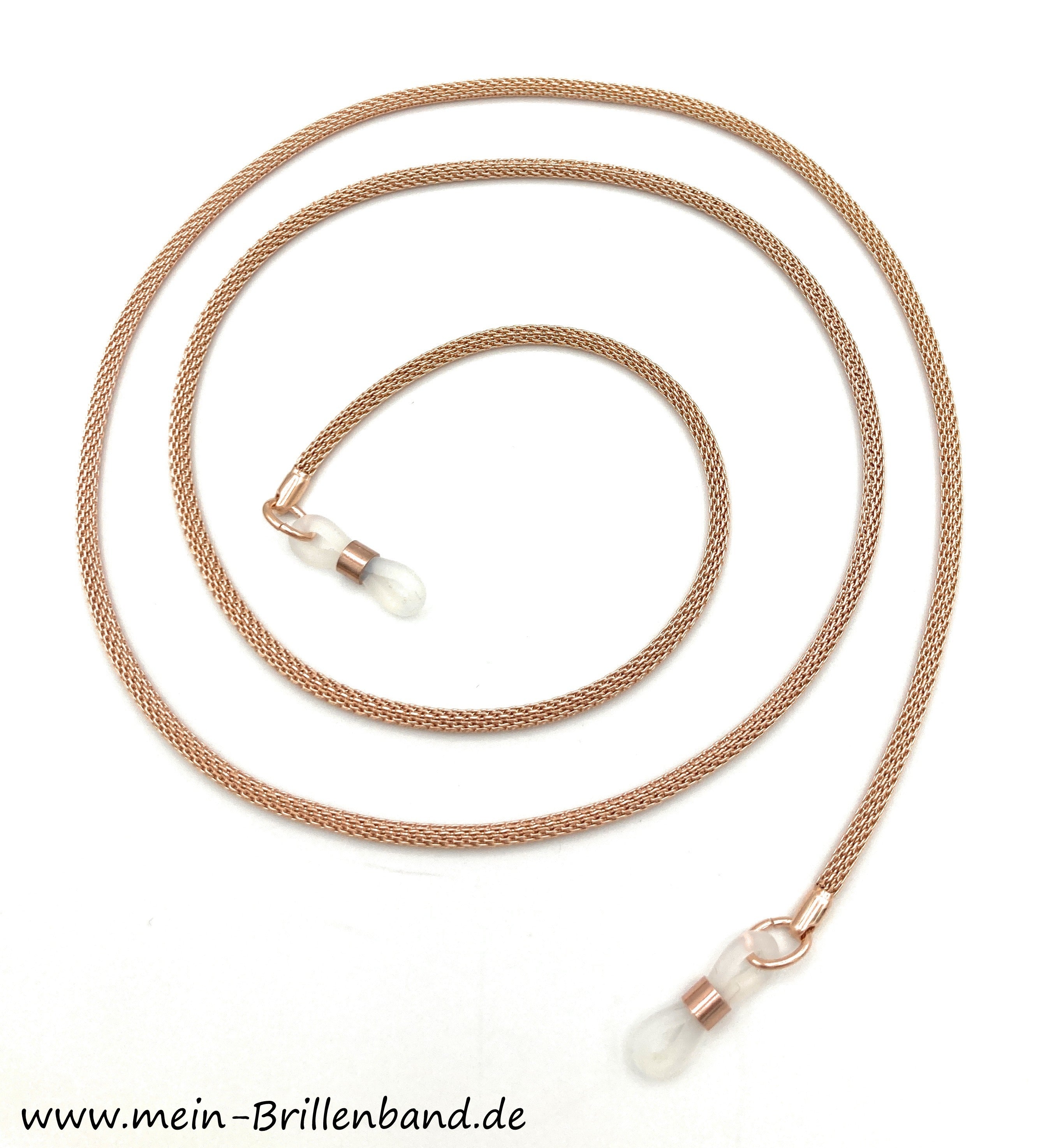 Rosévergoldete Milanese-Brillenkette