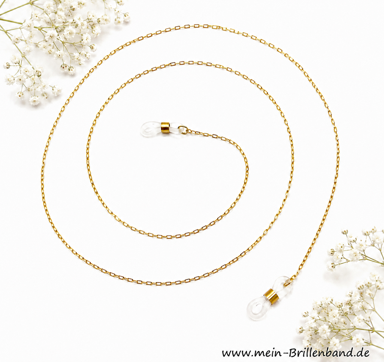 Super feine Brillenkette - Brillenband vergoldet
