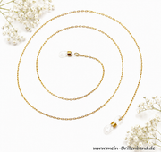 Super feine Brillenkette - Brillenband vergoldet
