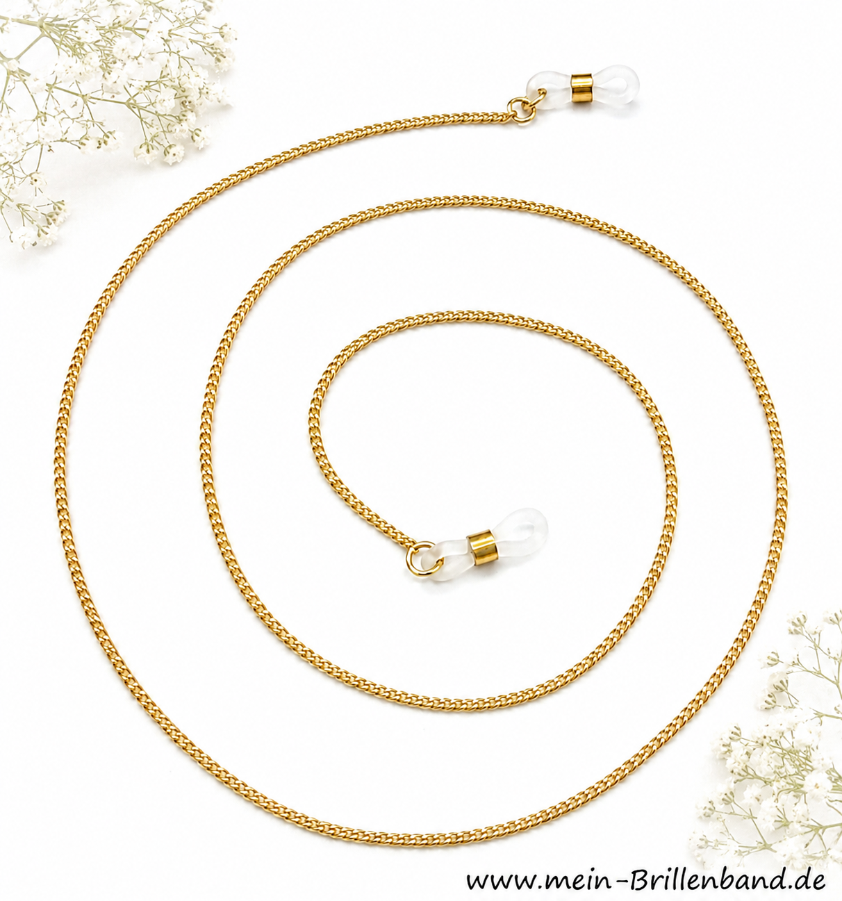 Super feine Brillenkette - Brillenband vergoldet