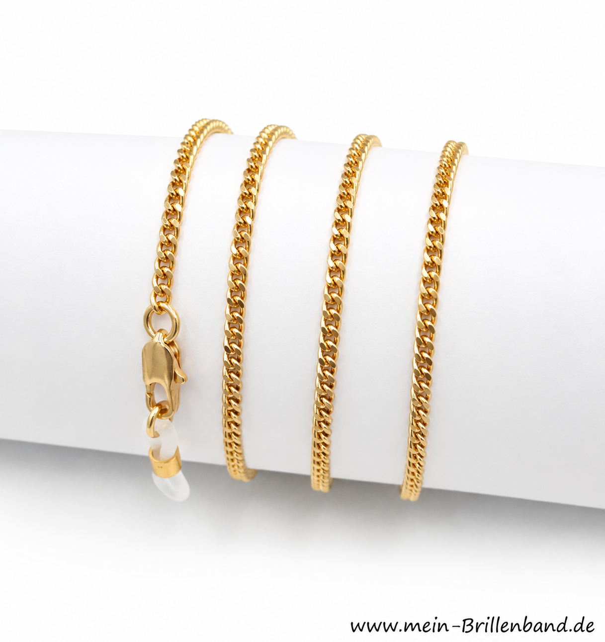 Vergoldete Panzer-Brillenkette – Goldfarben