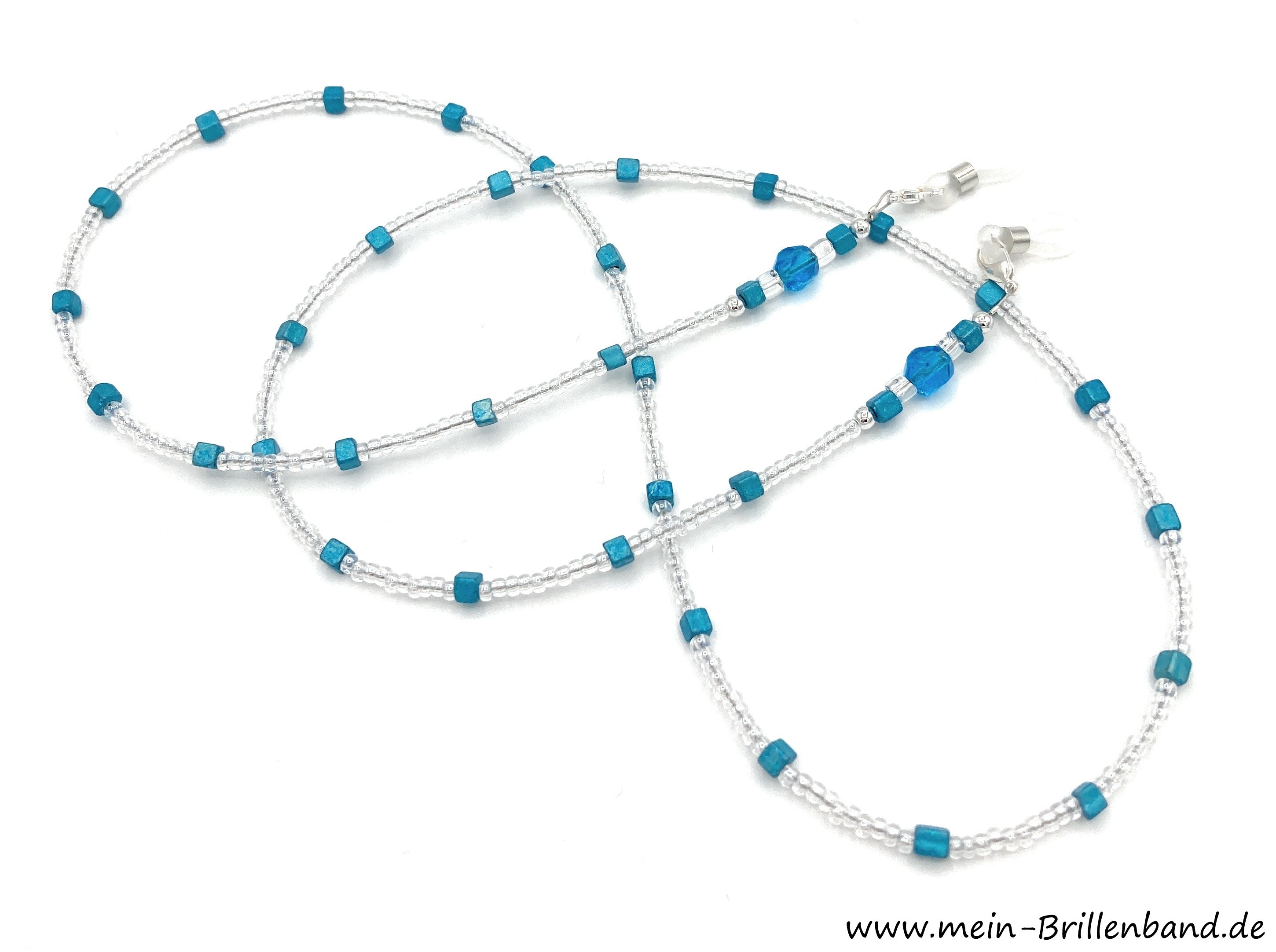%Brillenkette - Brillenband "kristall-blau"
