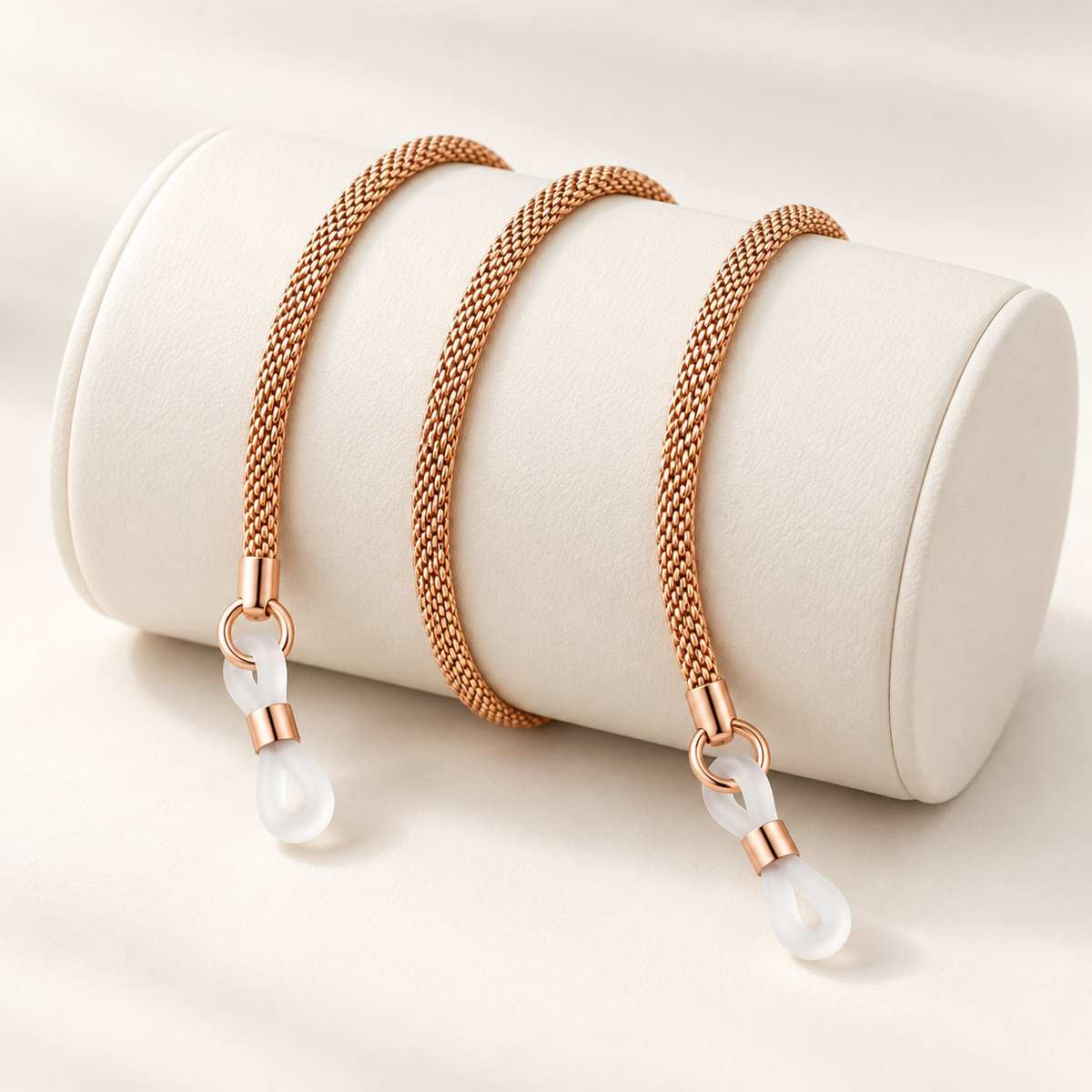 Chaîne à lunettes milanaise – Doré rose