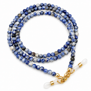 Glasses chain with agate – black