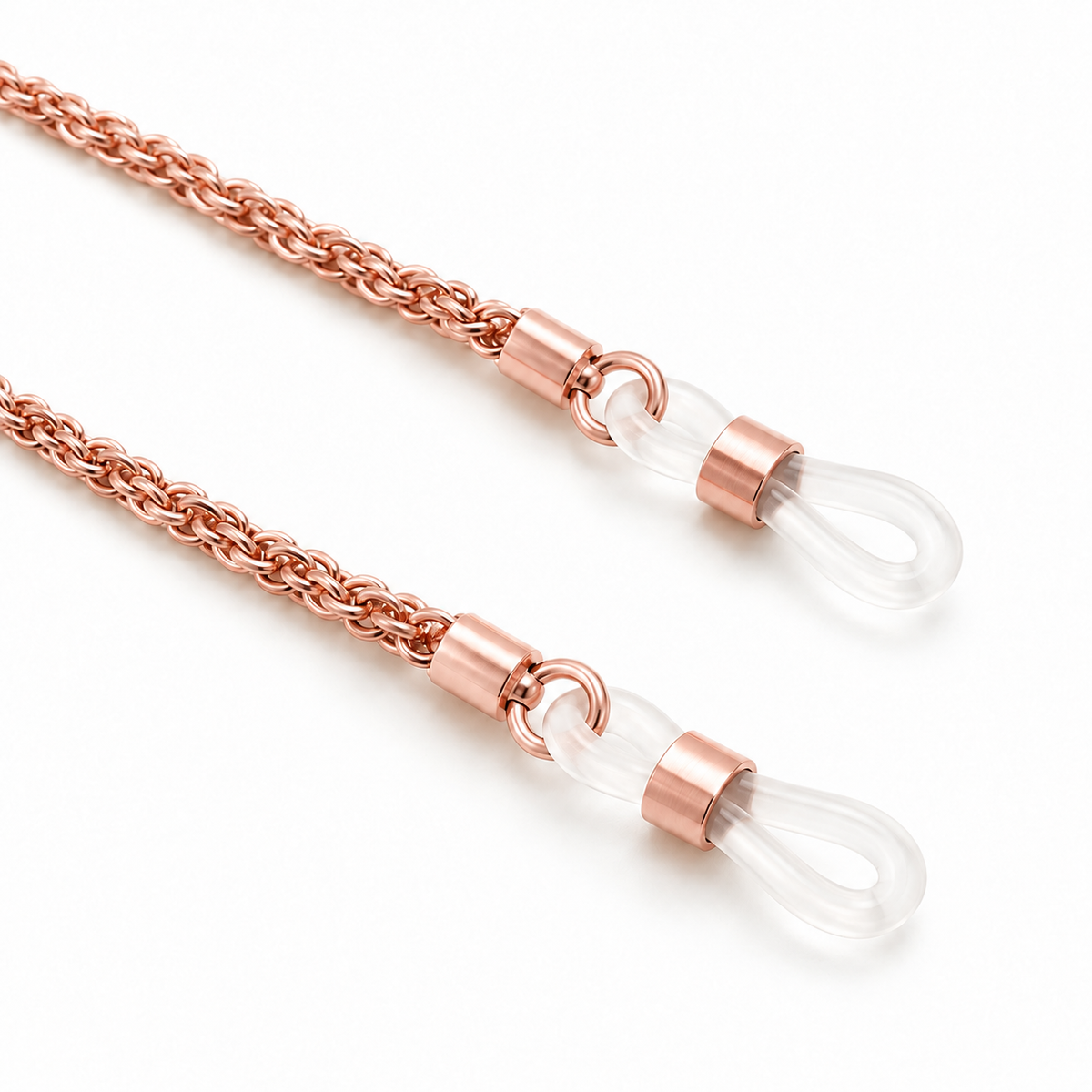 Kordel-Brillenkette – Rosévergoldet