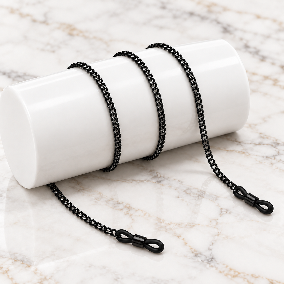 Snake Chain Brillenkette Schwarz - Modell MK-64s