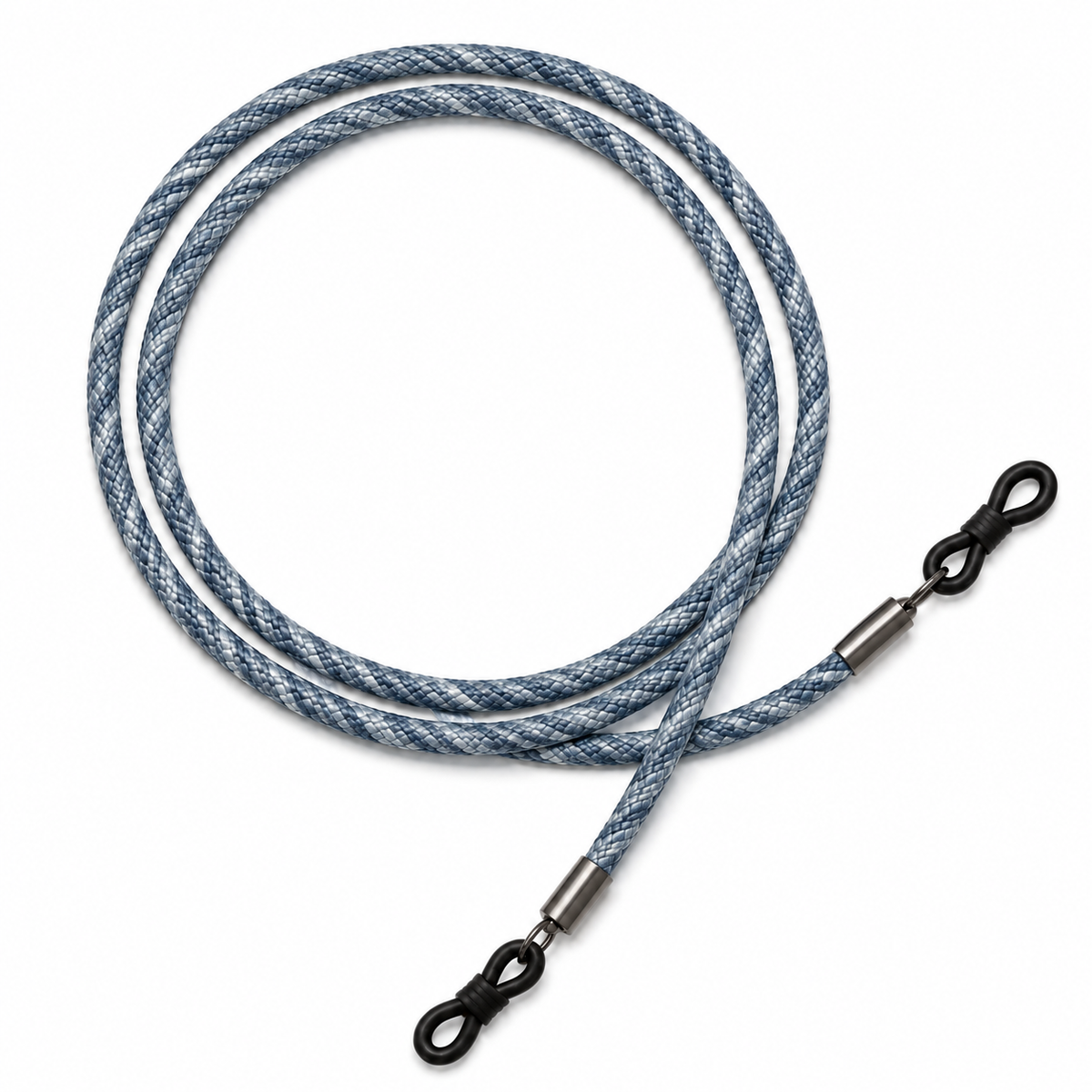 Cordon à lunettes aspect jean – Gris