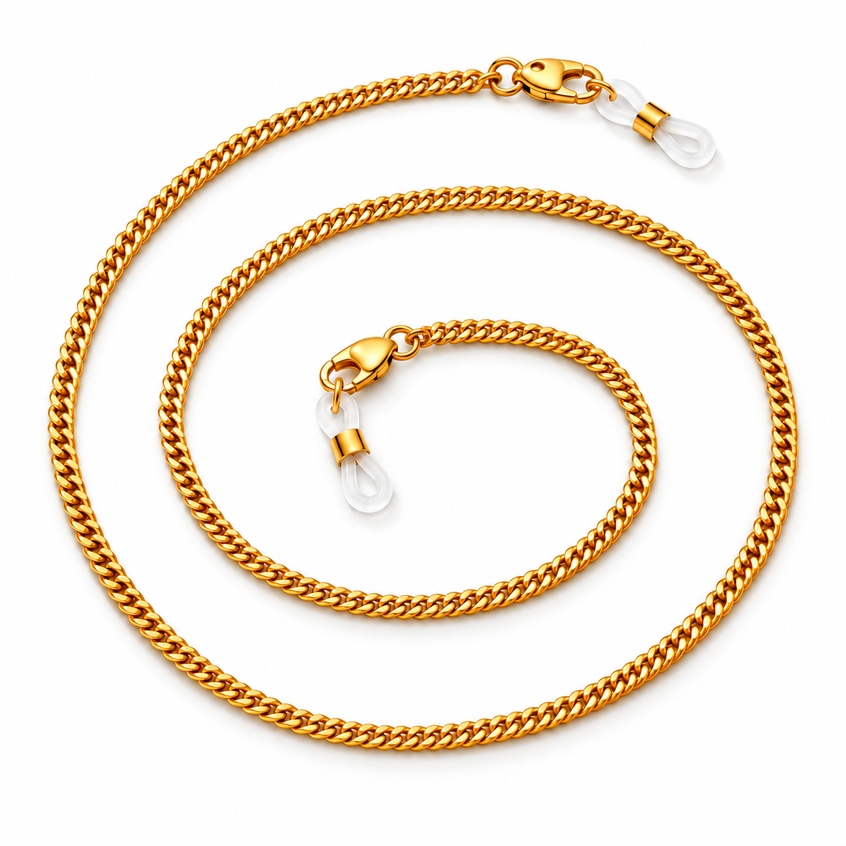 Vergoldete Panzer-Brillenkette – Goldfarben