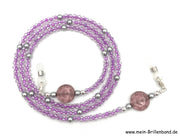 %Brillenkette - Brillenband "kristall flieder - grau"