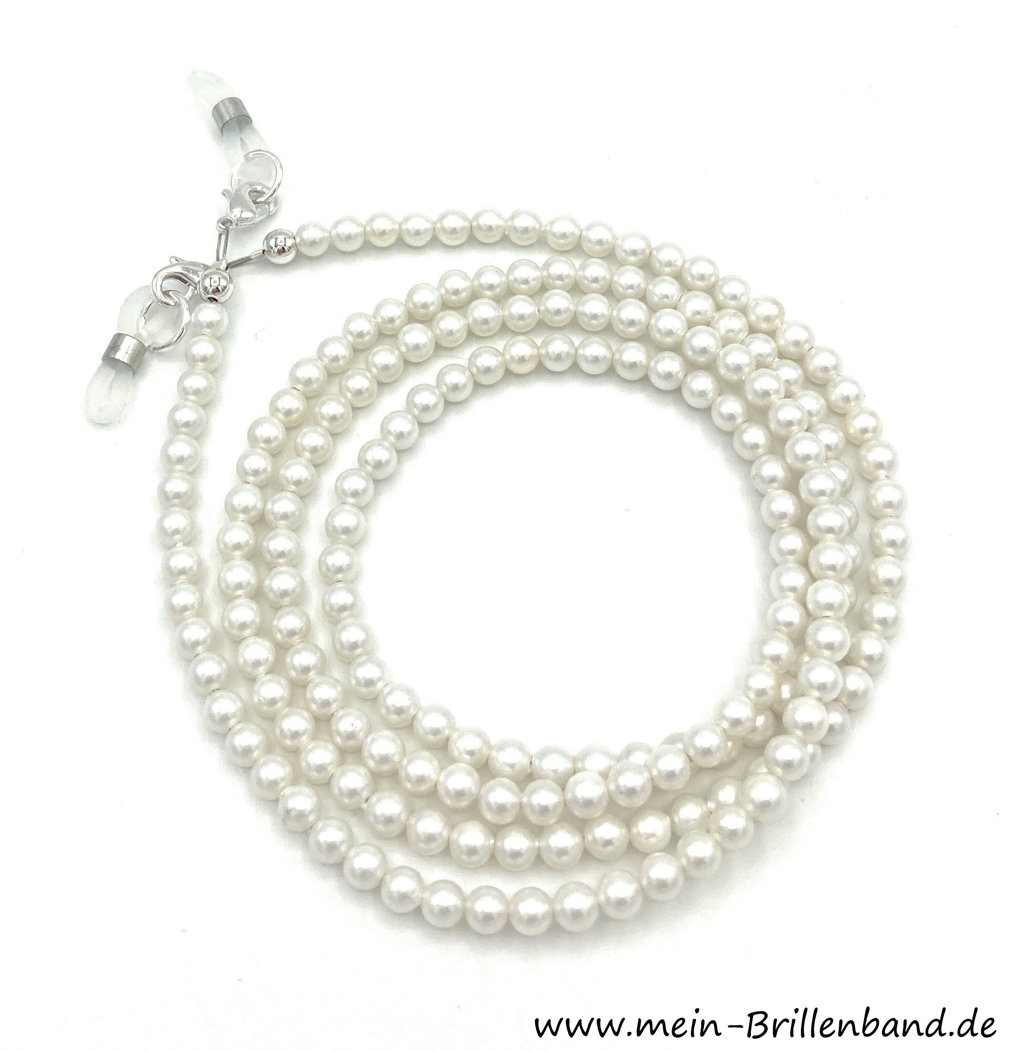 Brillenkette - Brillenband aus Muschelkernperlen "Perlmuttweiß"