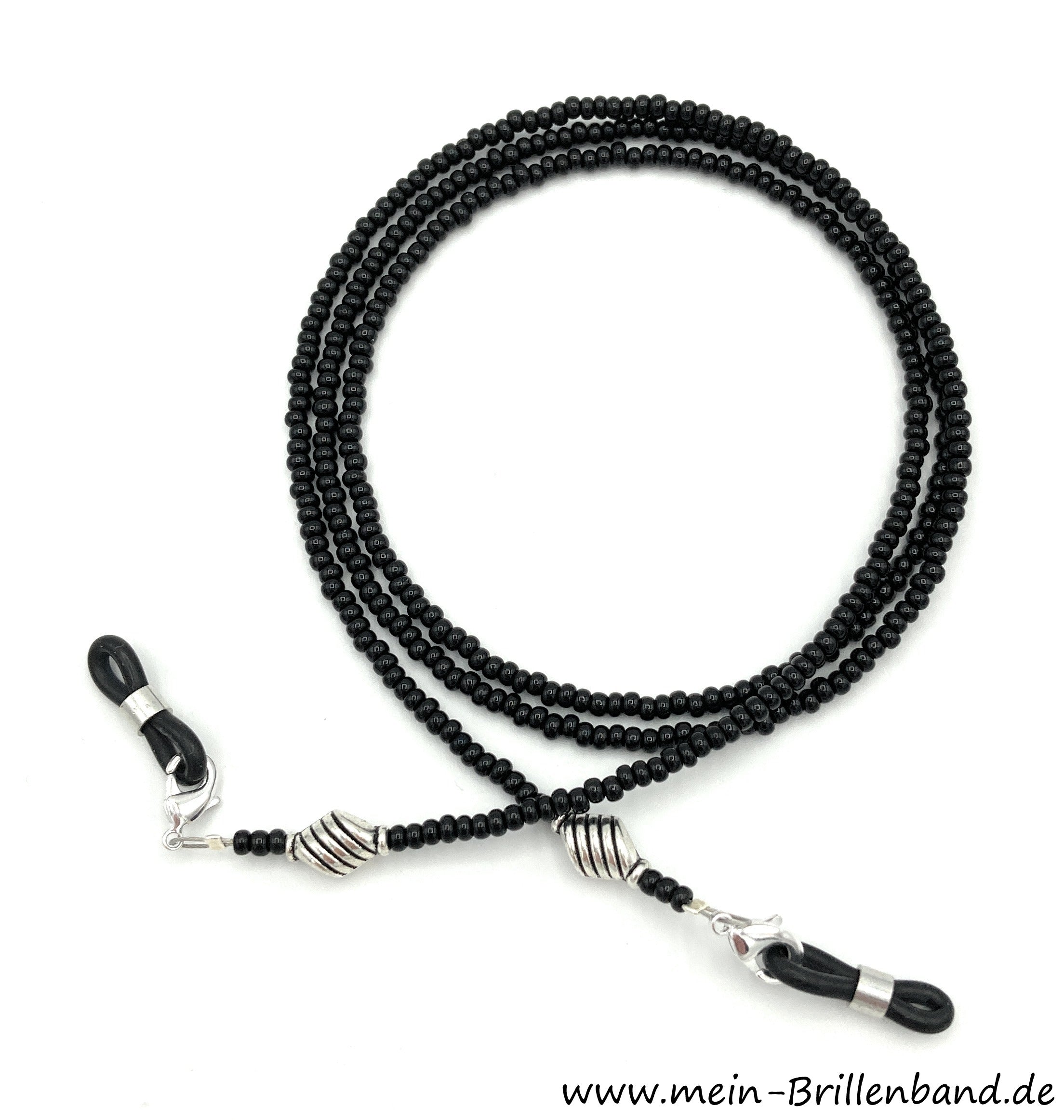 Brillenkette aus Rocailles – Schwarz