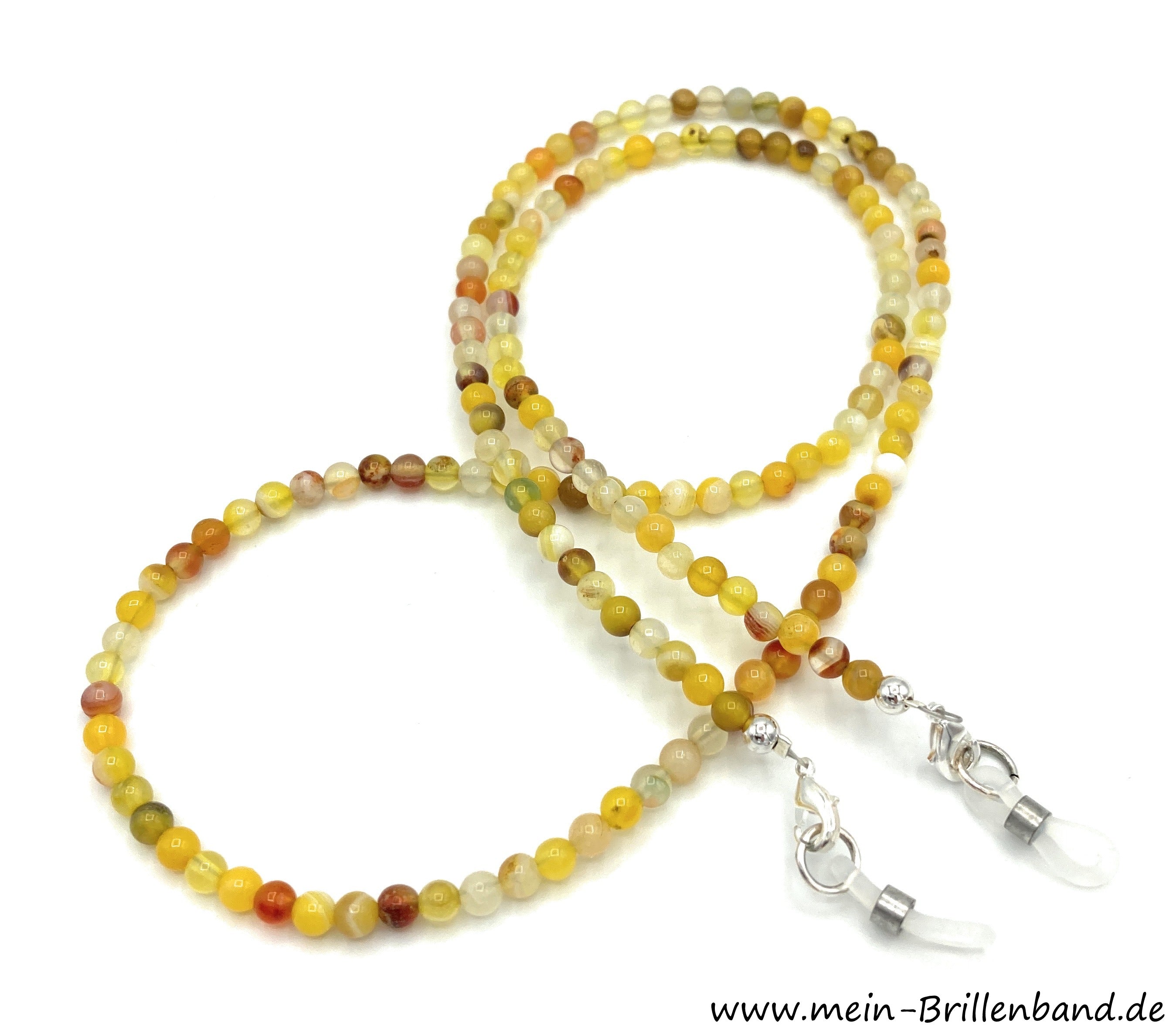 Brillenkette aus Achat – Gelb