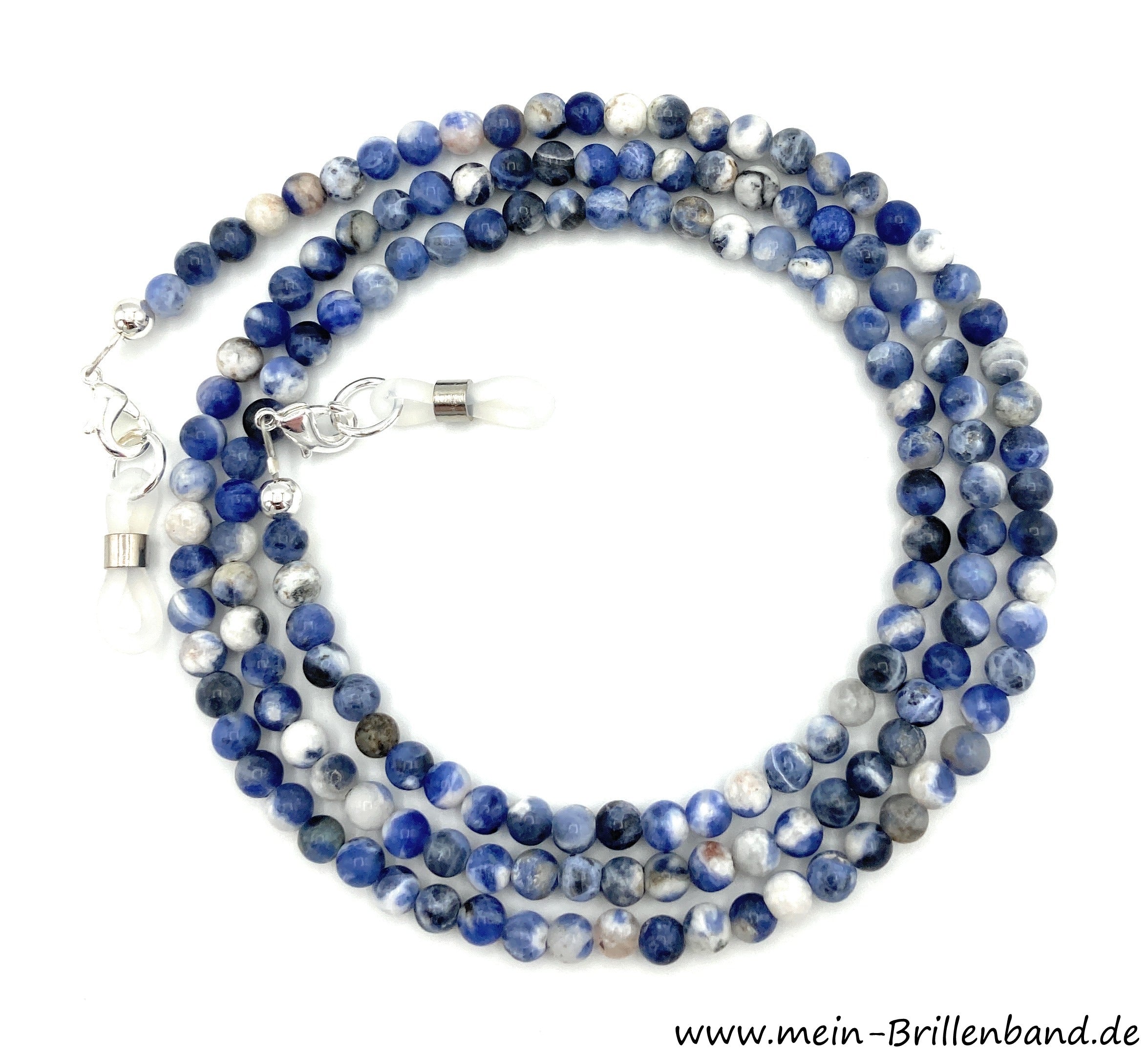 Brillenkette - Brillenband aus Edelsteinen Sodalith "blau"