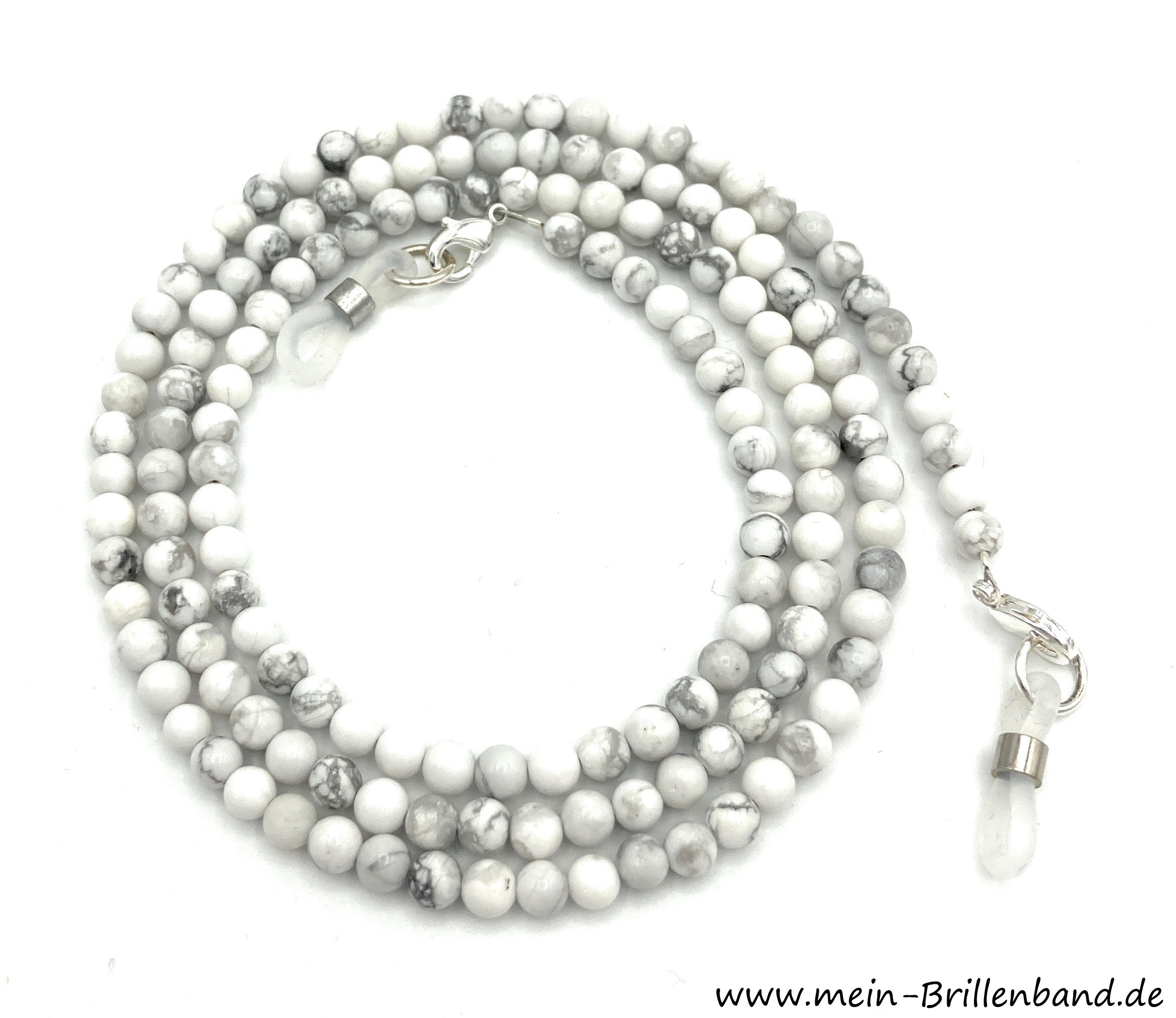 Brillenkette aus Howlith – Weiß marmoriert